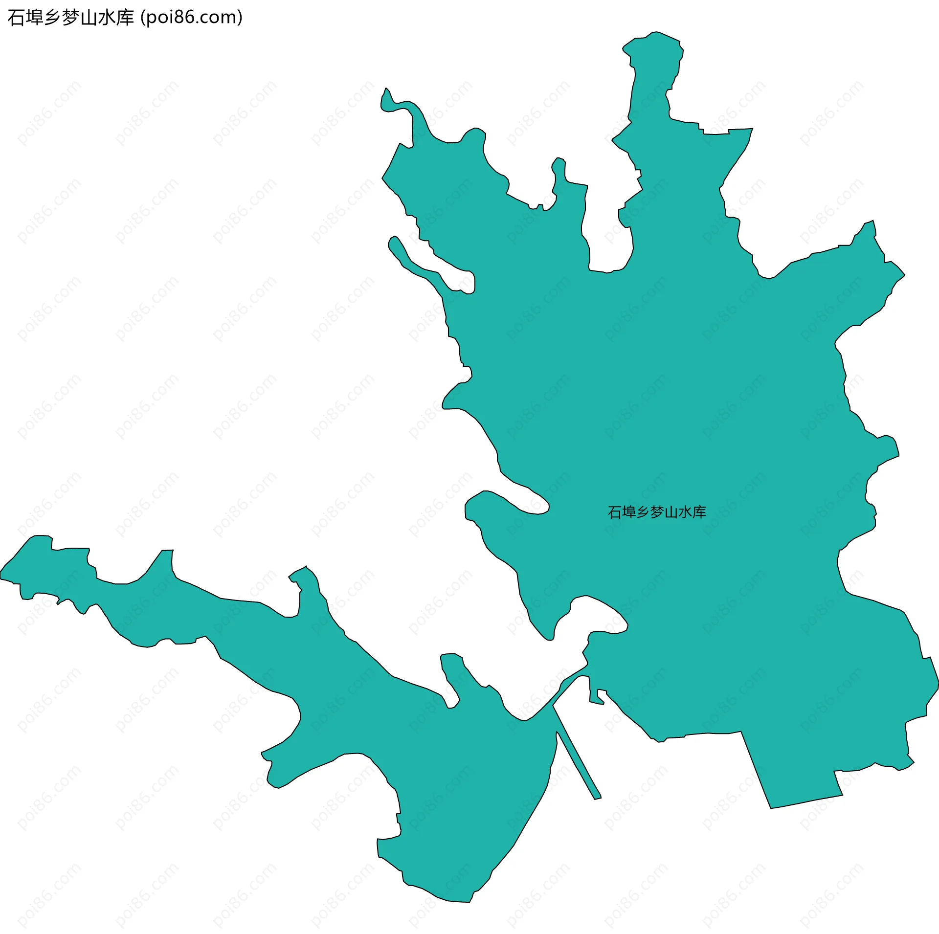 石埠乡梦山水库边界地图