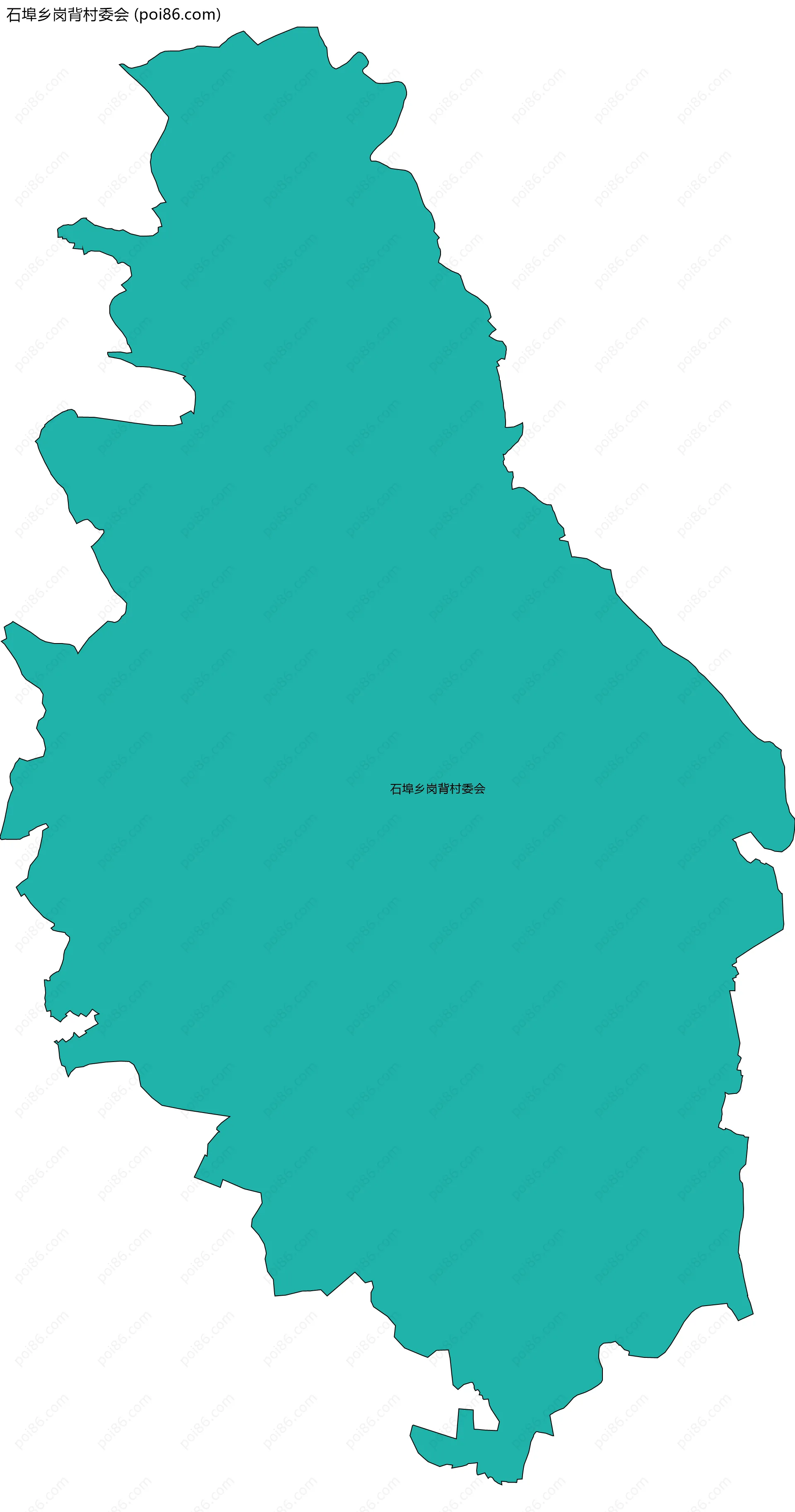 石埠乡岗背村委会边界地图