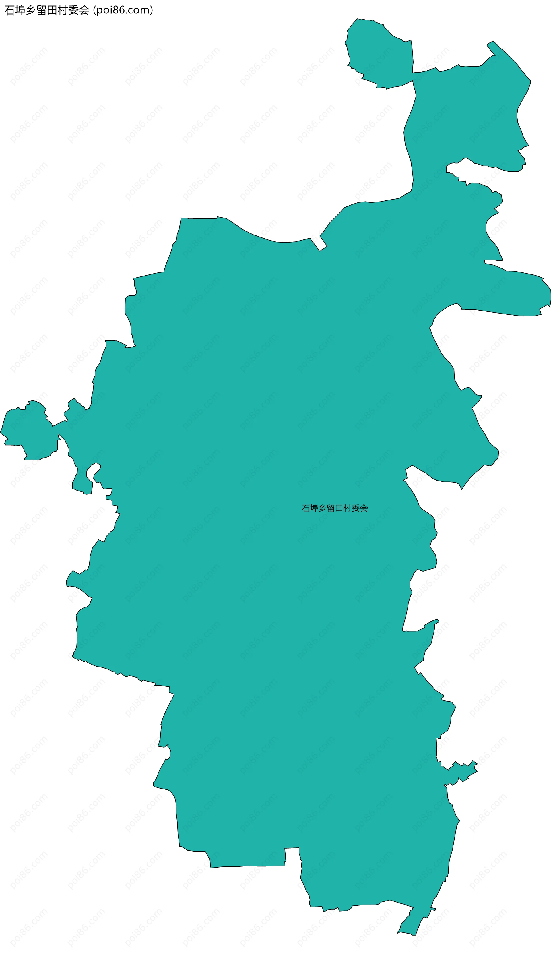 石埠乡留田村委会边界地图