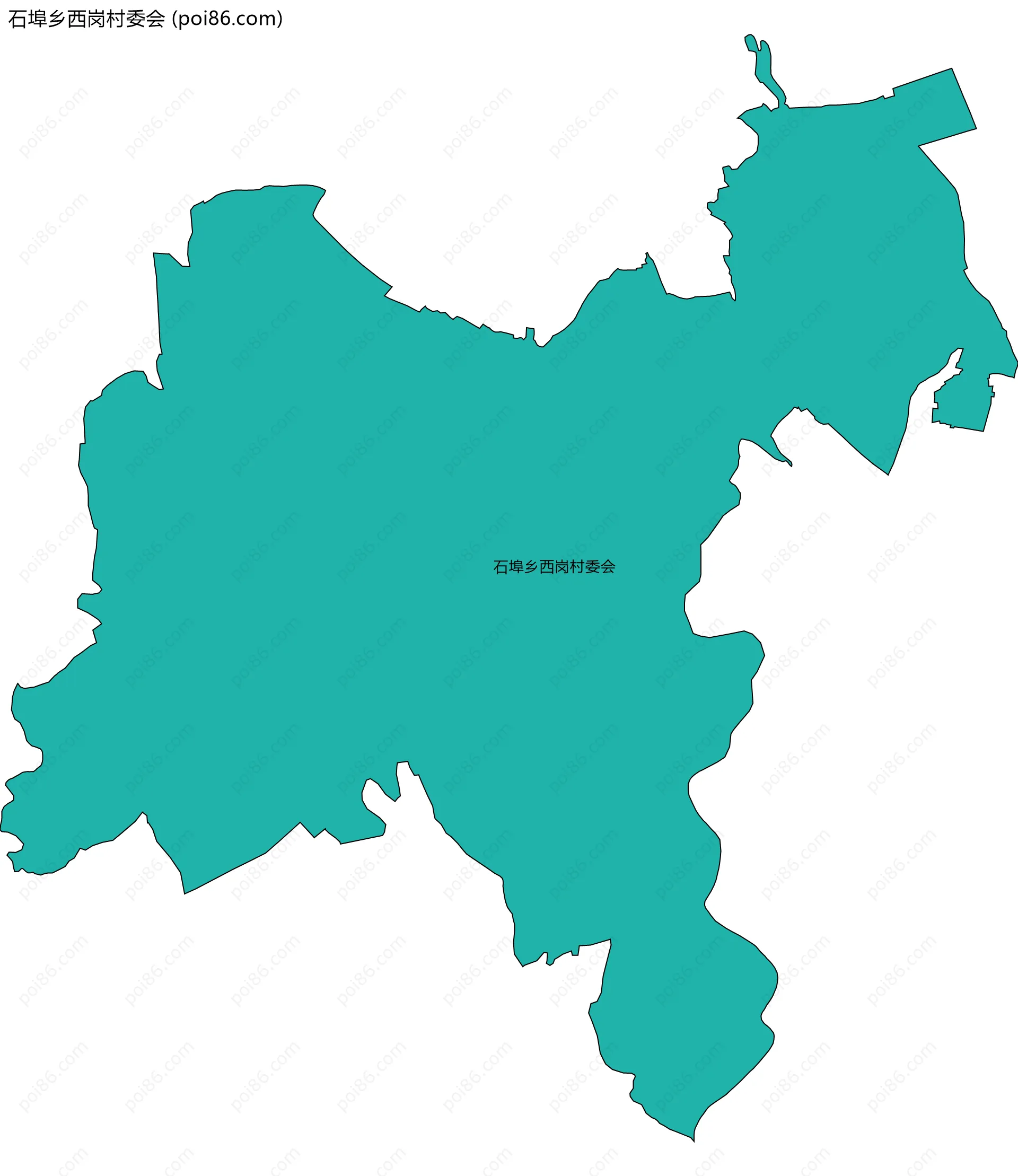 石埠乡西岗村委会边界地图