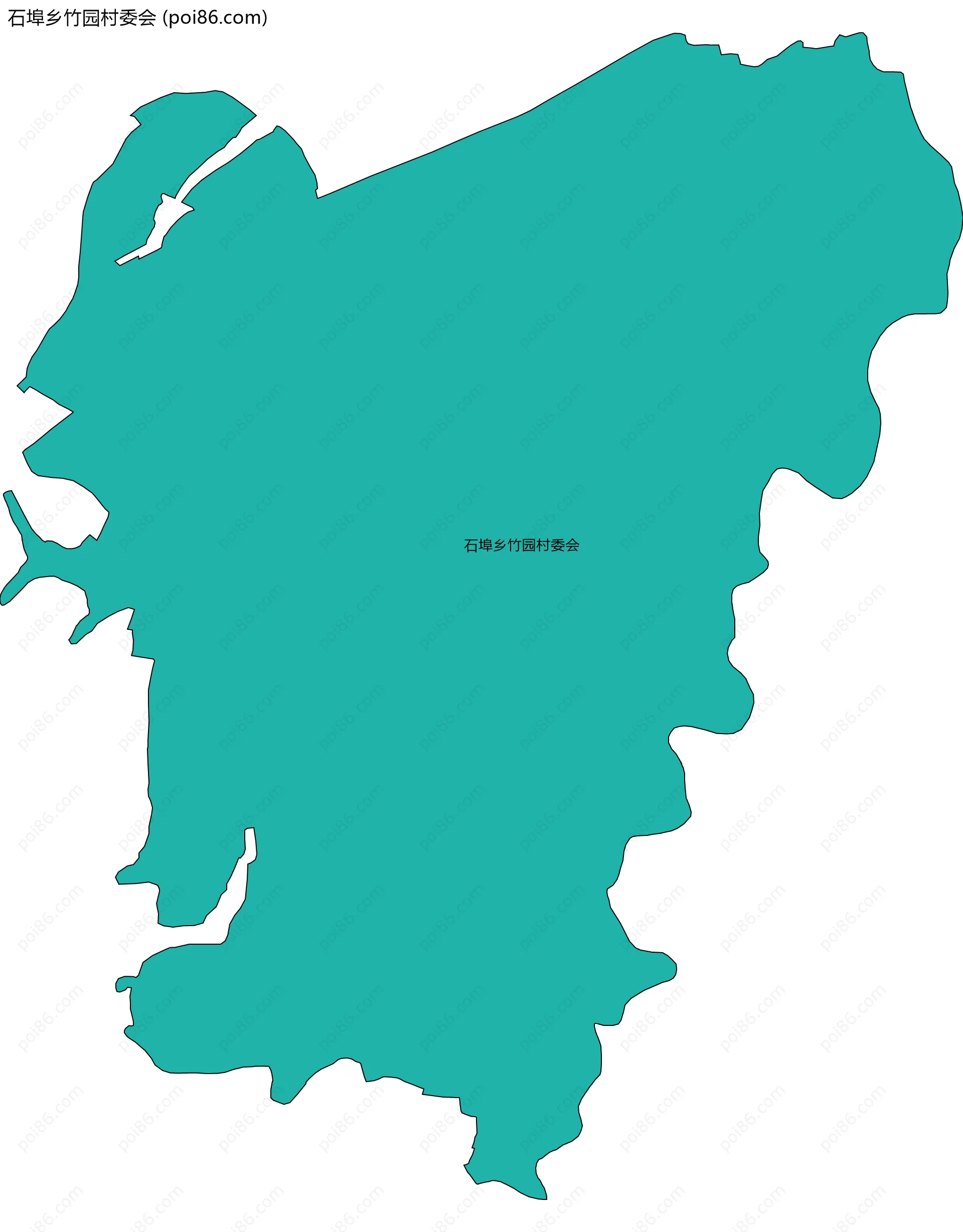 石埠乡竹园村委会边界地图