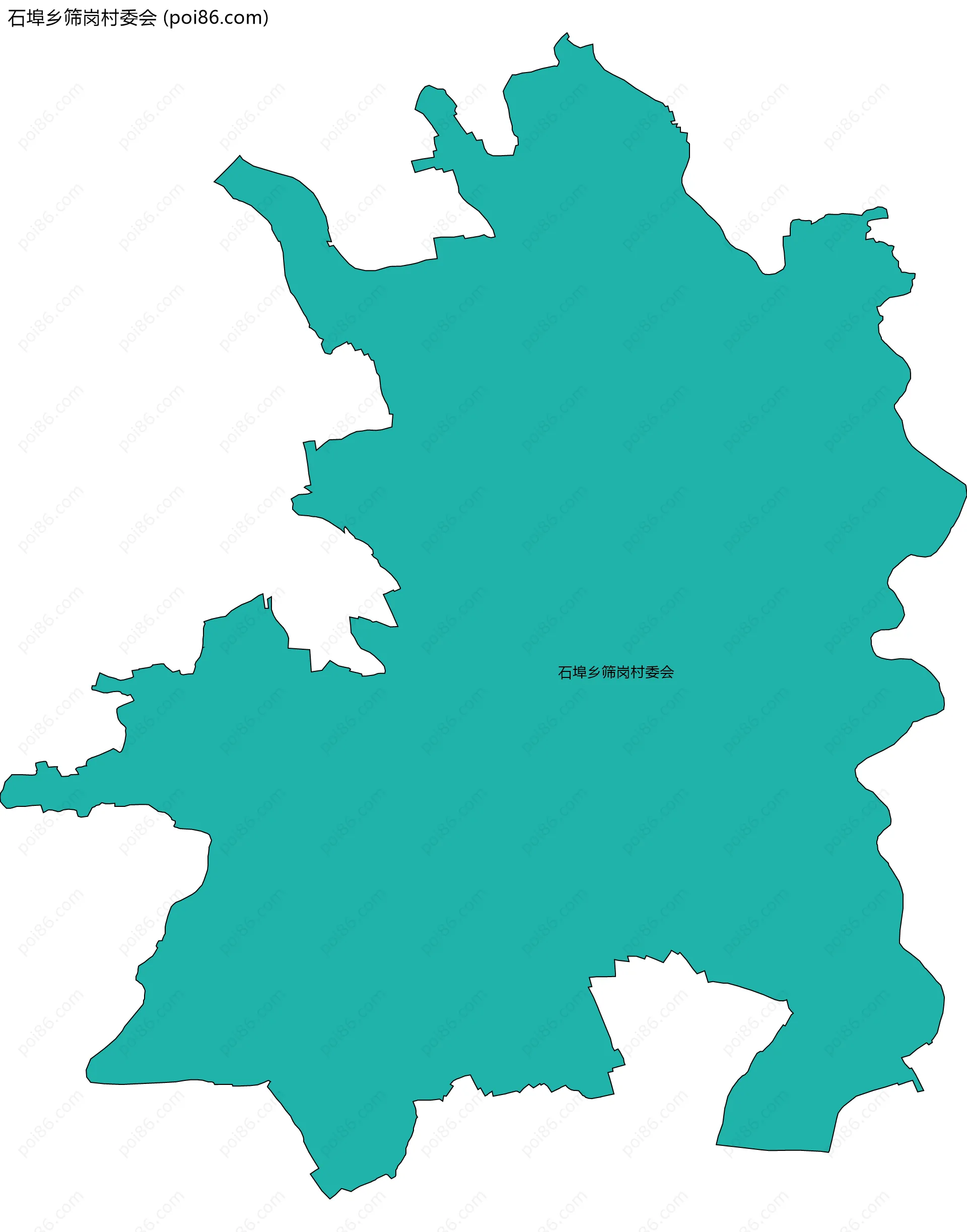 石埠乡筛岗村委会边界地图