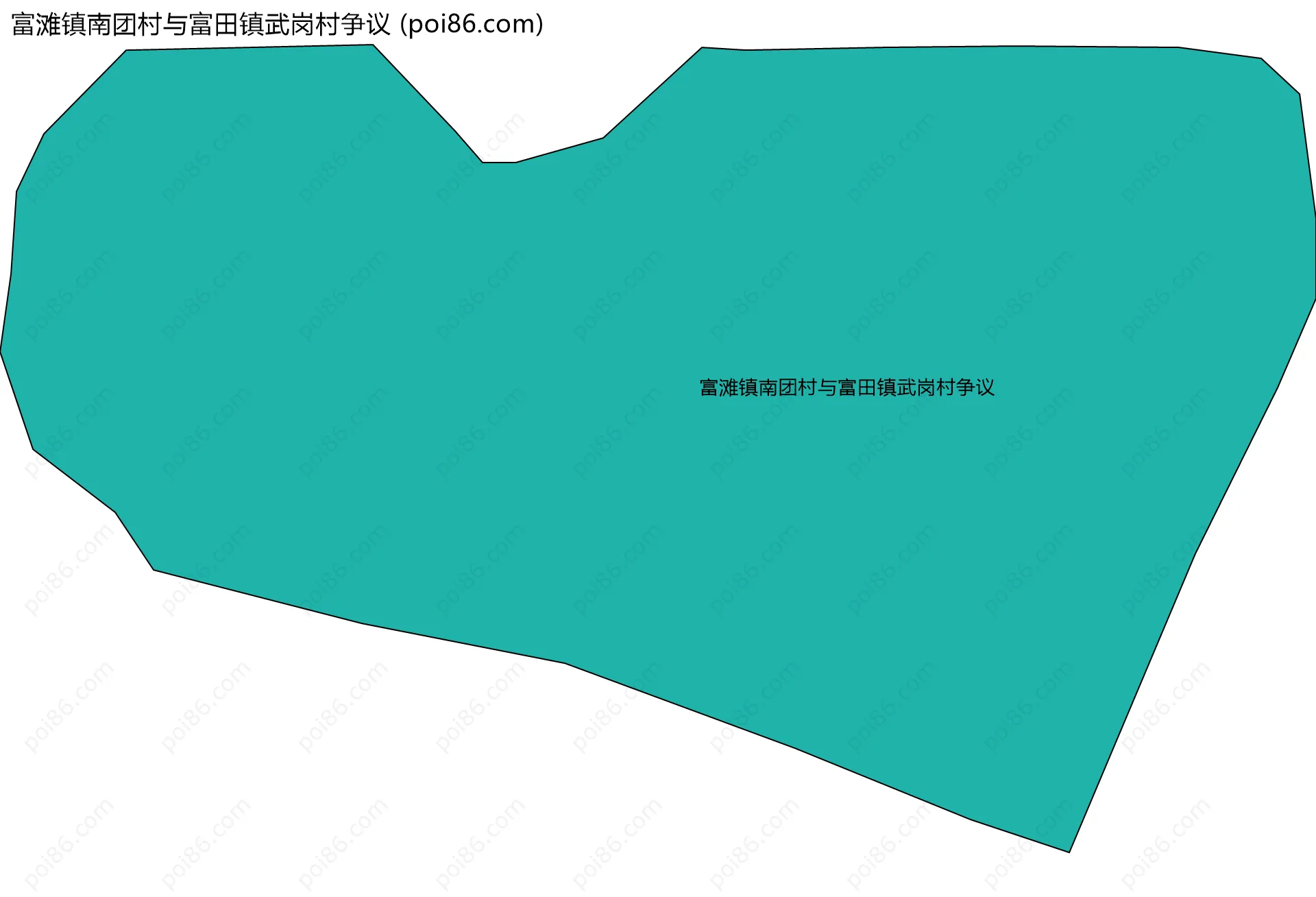 富滩镇南团村与富田镇武岗村争议边界地图