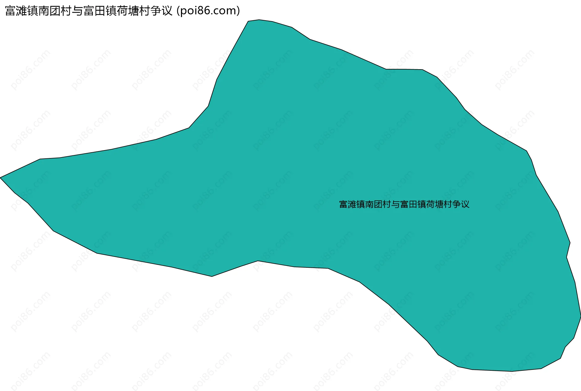 富滩镇南团村与富田镇荷塘村争议边界地图