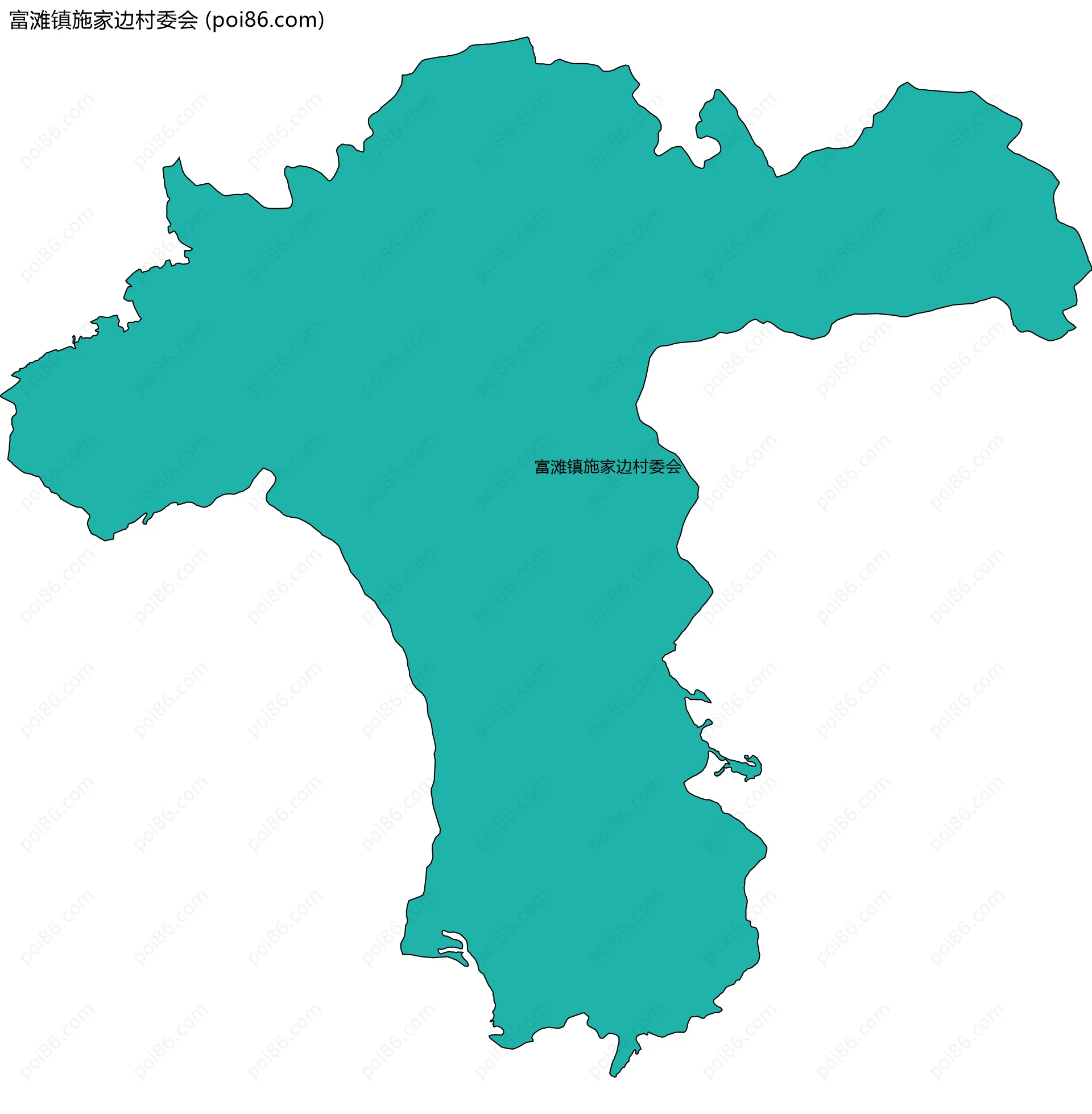 富滩镇施家边村委会边界地图