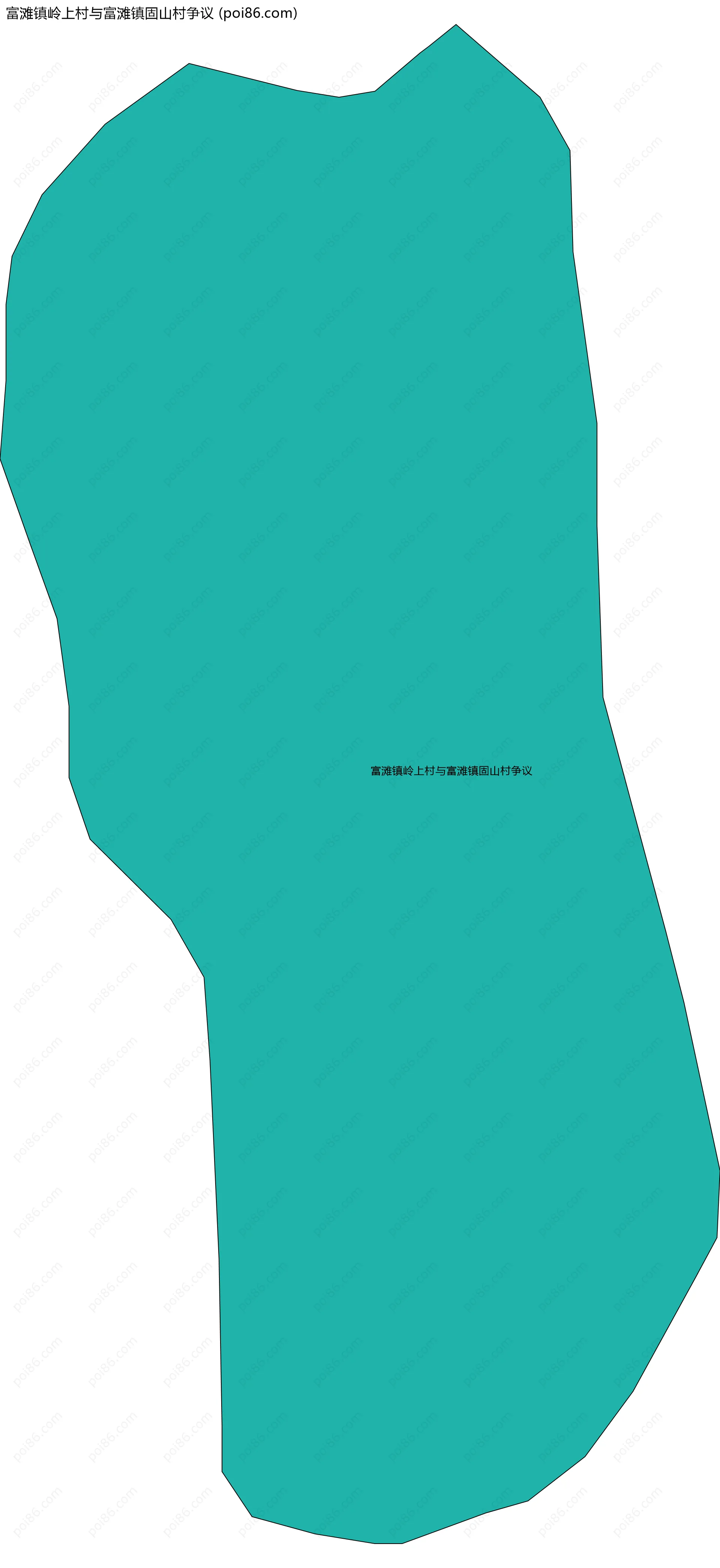 富滩镇岭上村与富滩镇固山村争议边界地图