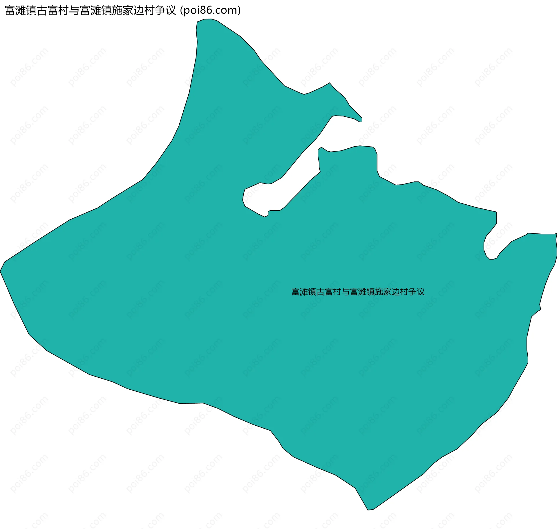 富滩镇古富村与富滩镇施家边村争议边界地图