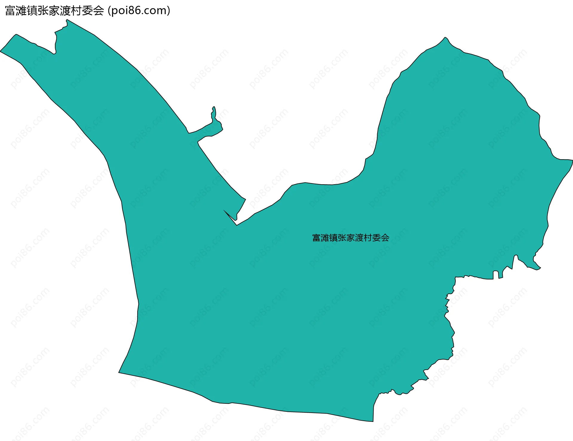 富滩镇张家渡村委会边界地图