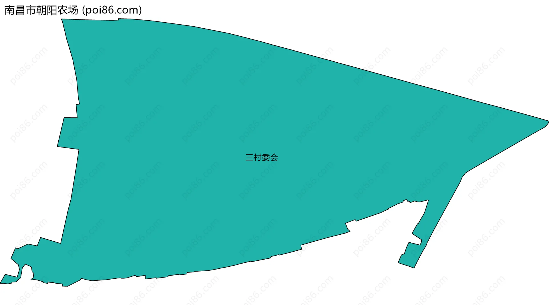南昌市朝阳农场边界地图(五级行政区划)
