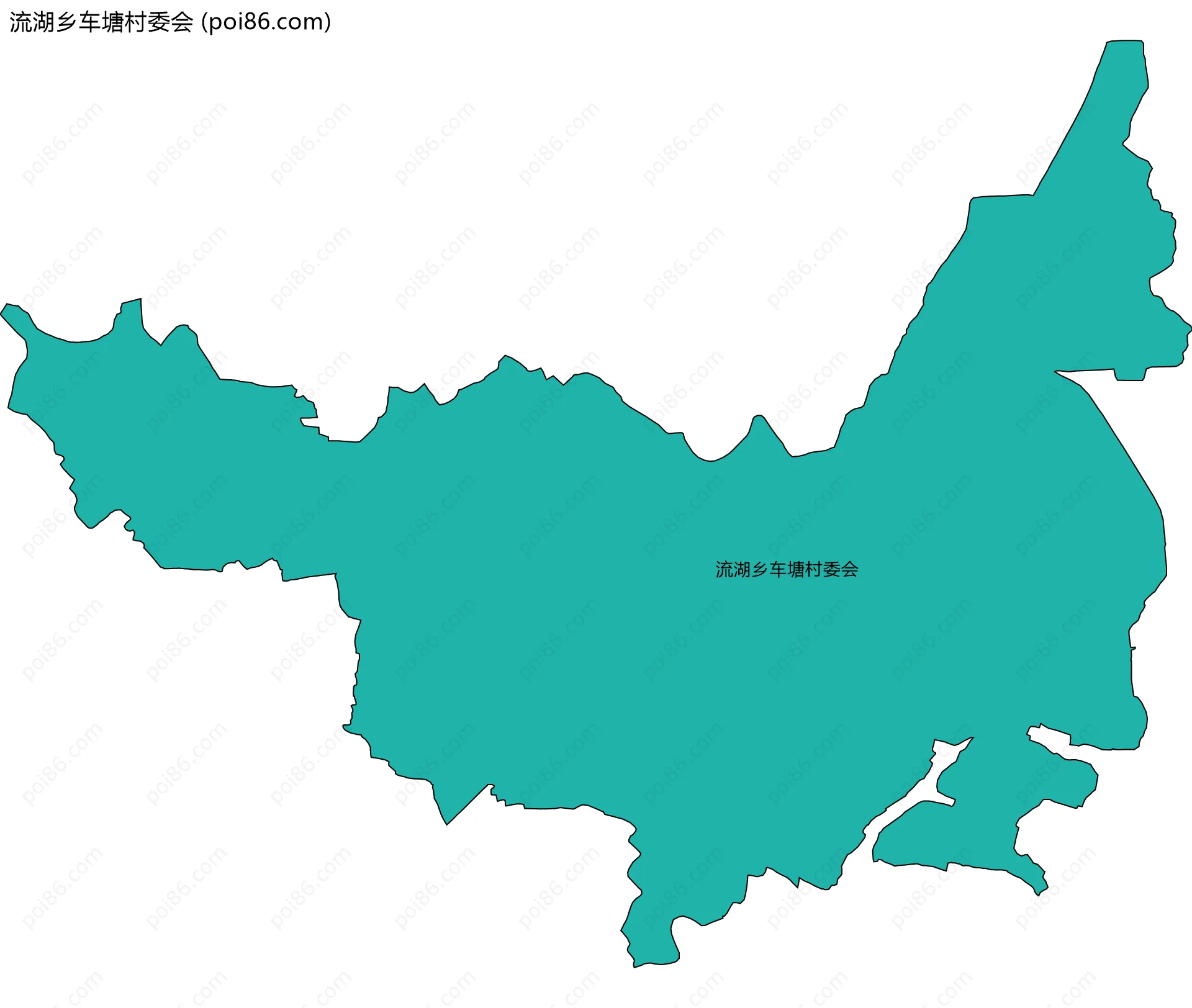 流湖乡车塘村委会边界地图