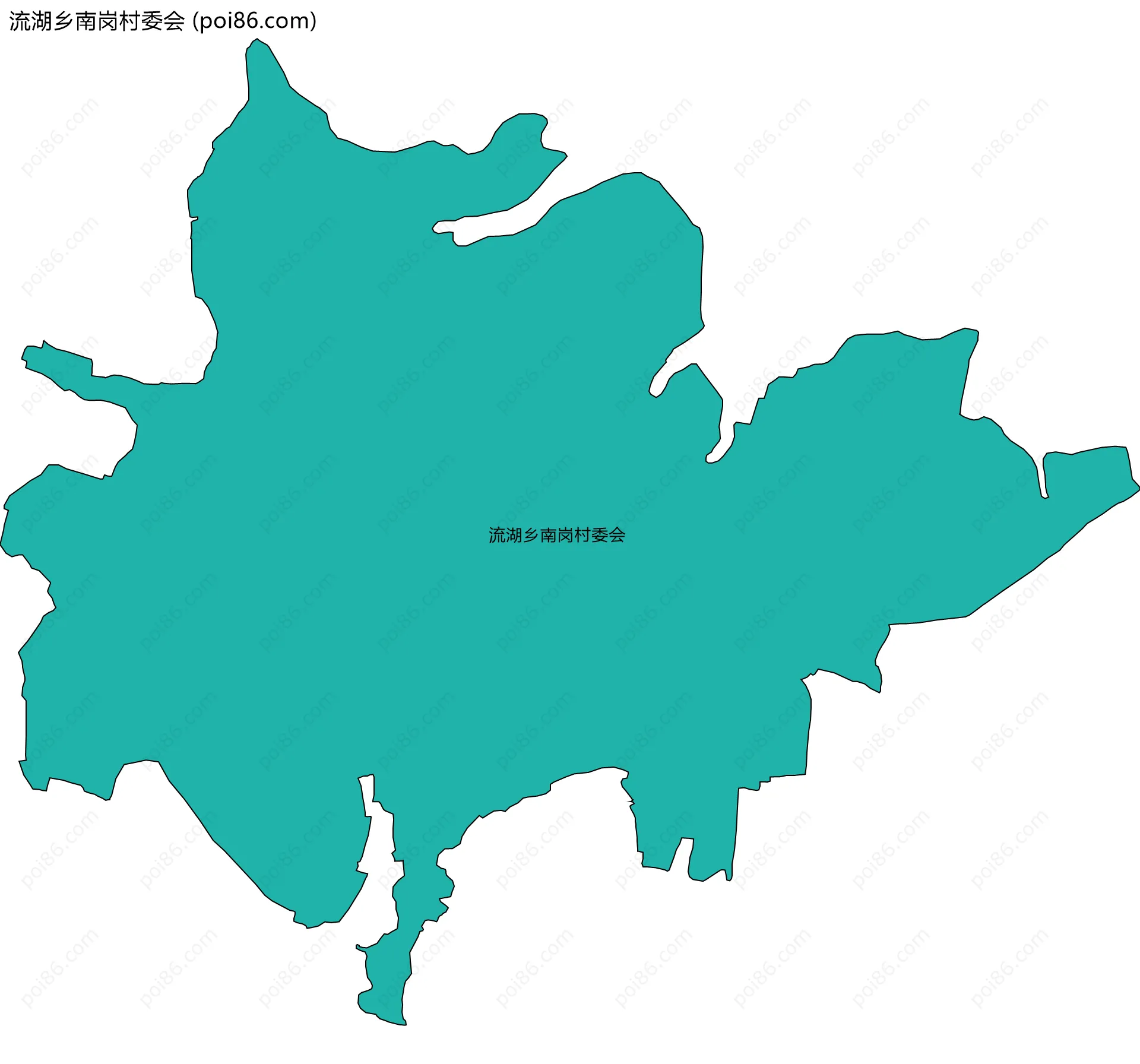 流湖乡南岗村委会边界地图