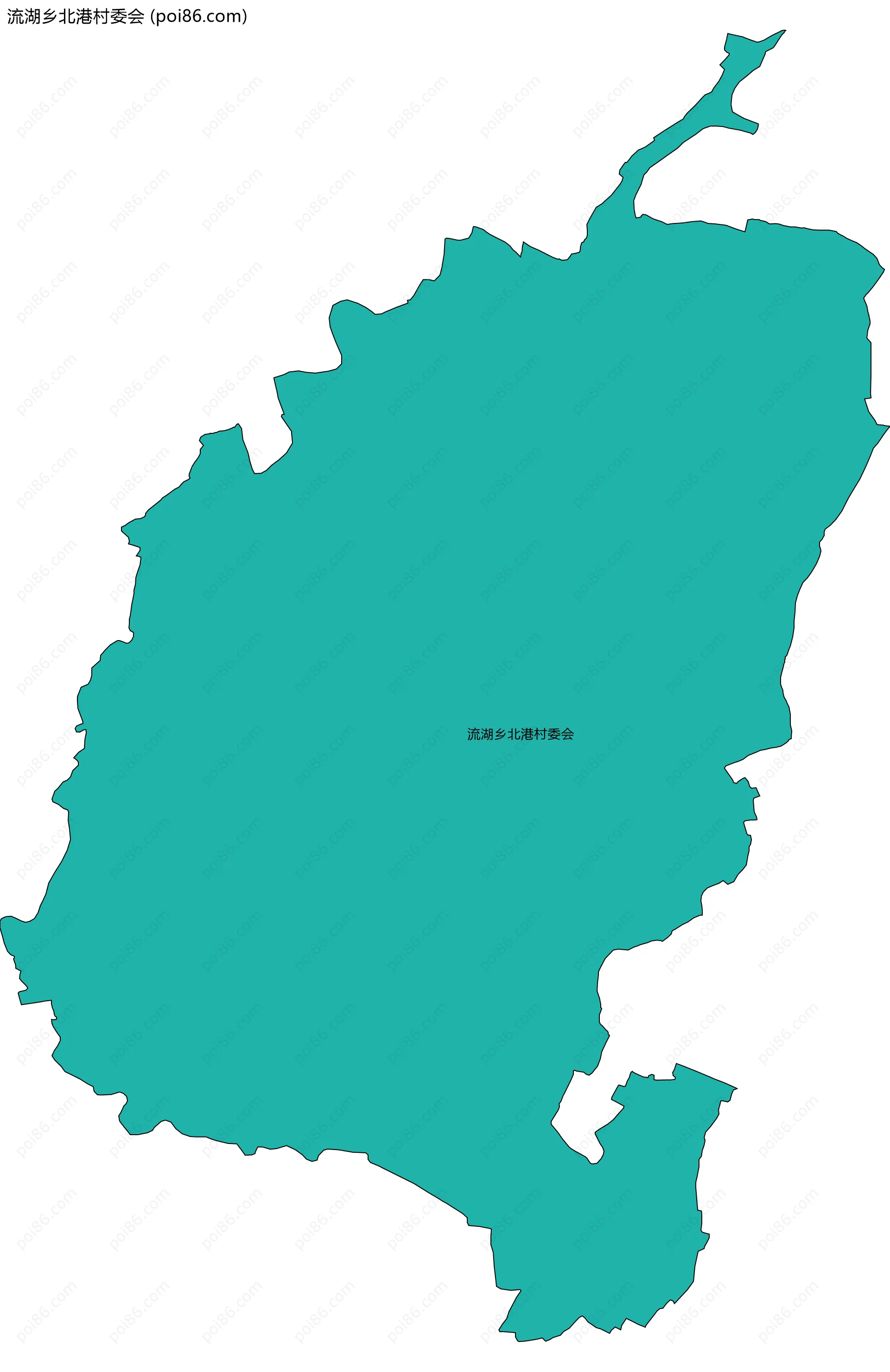 流湖乡北港村委会边界地图