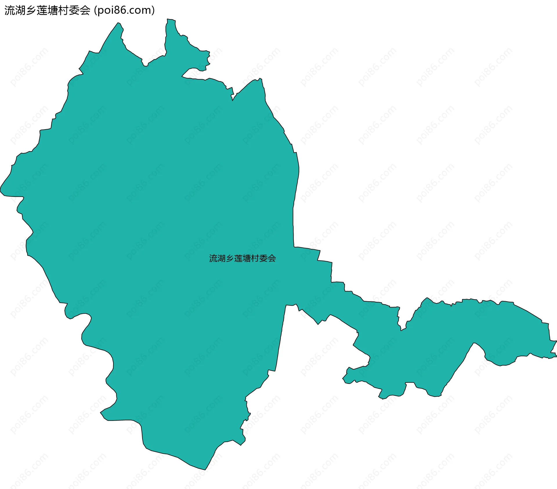 流湖乡莲塘村委会边界地图