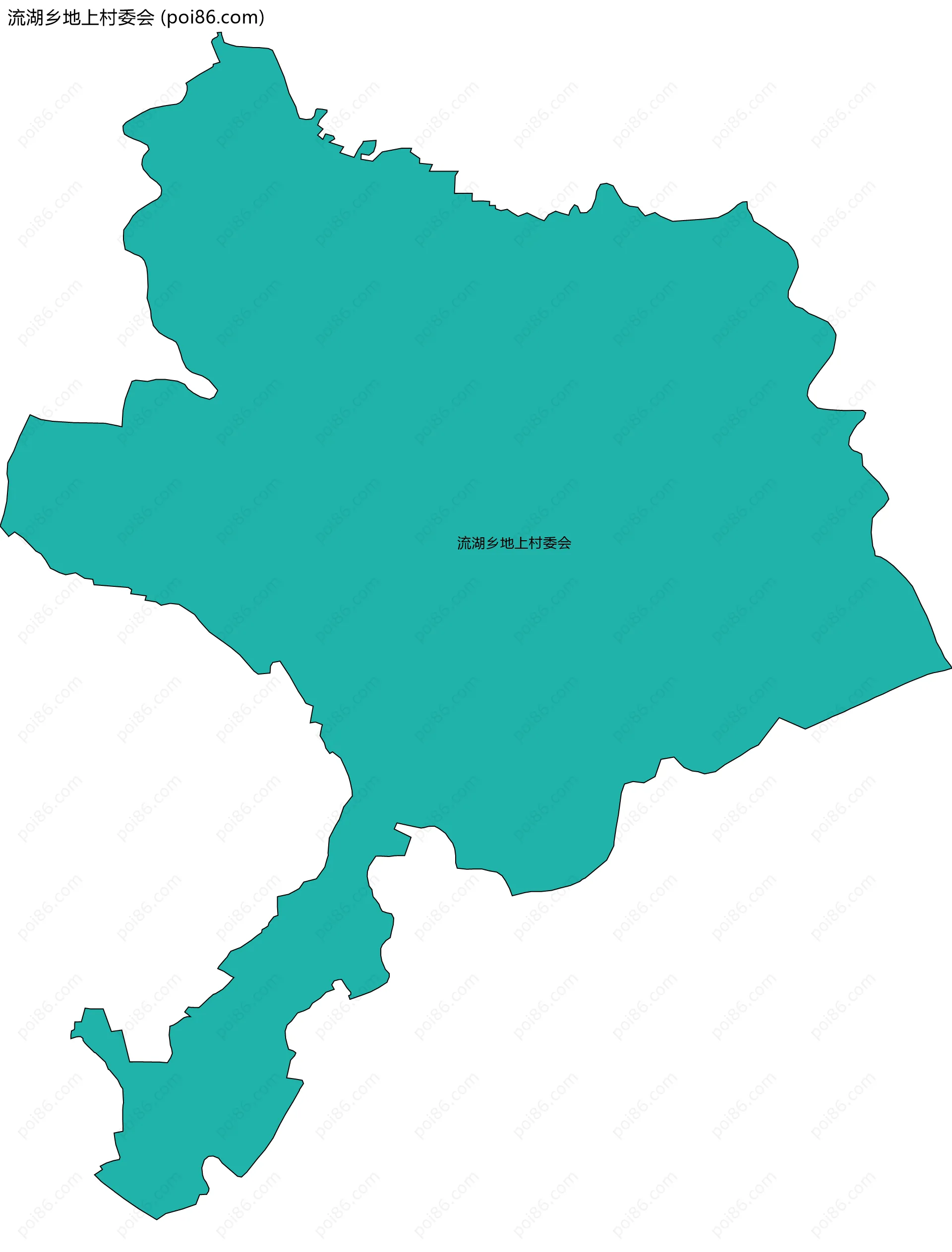 流湖乡地上村委会边界地图