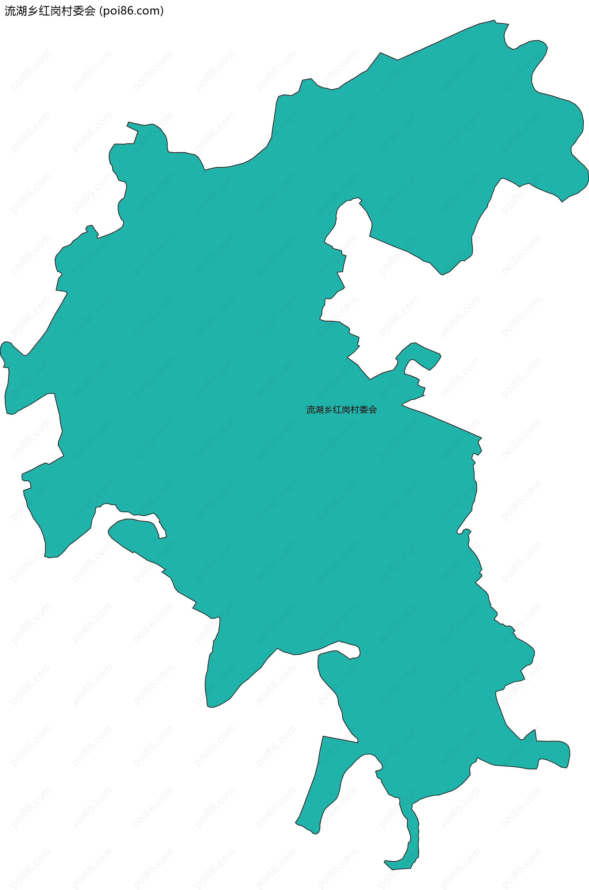 流湖乡红岗村委会边界地图