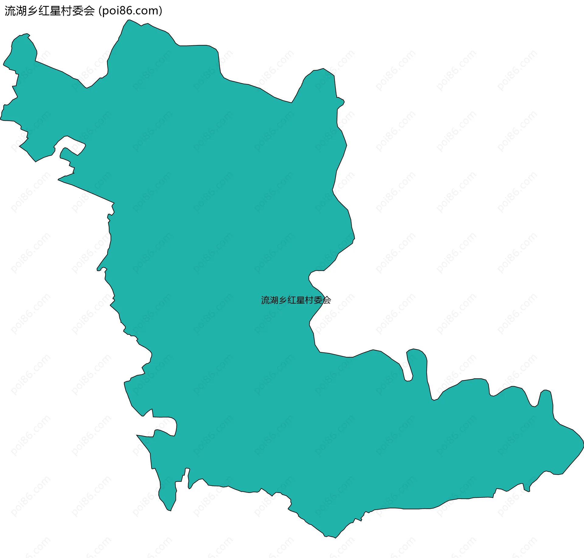 流湖乡红星村委会边界地图