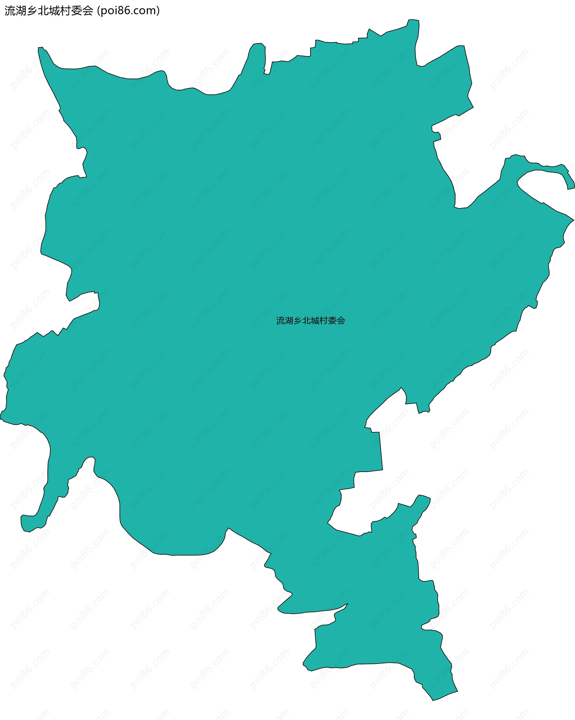 流湖乡北城村委会边界地图