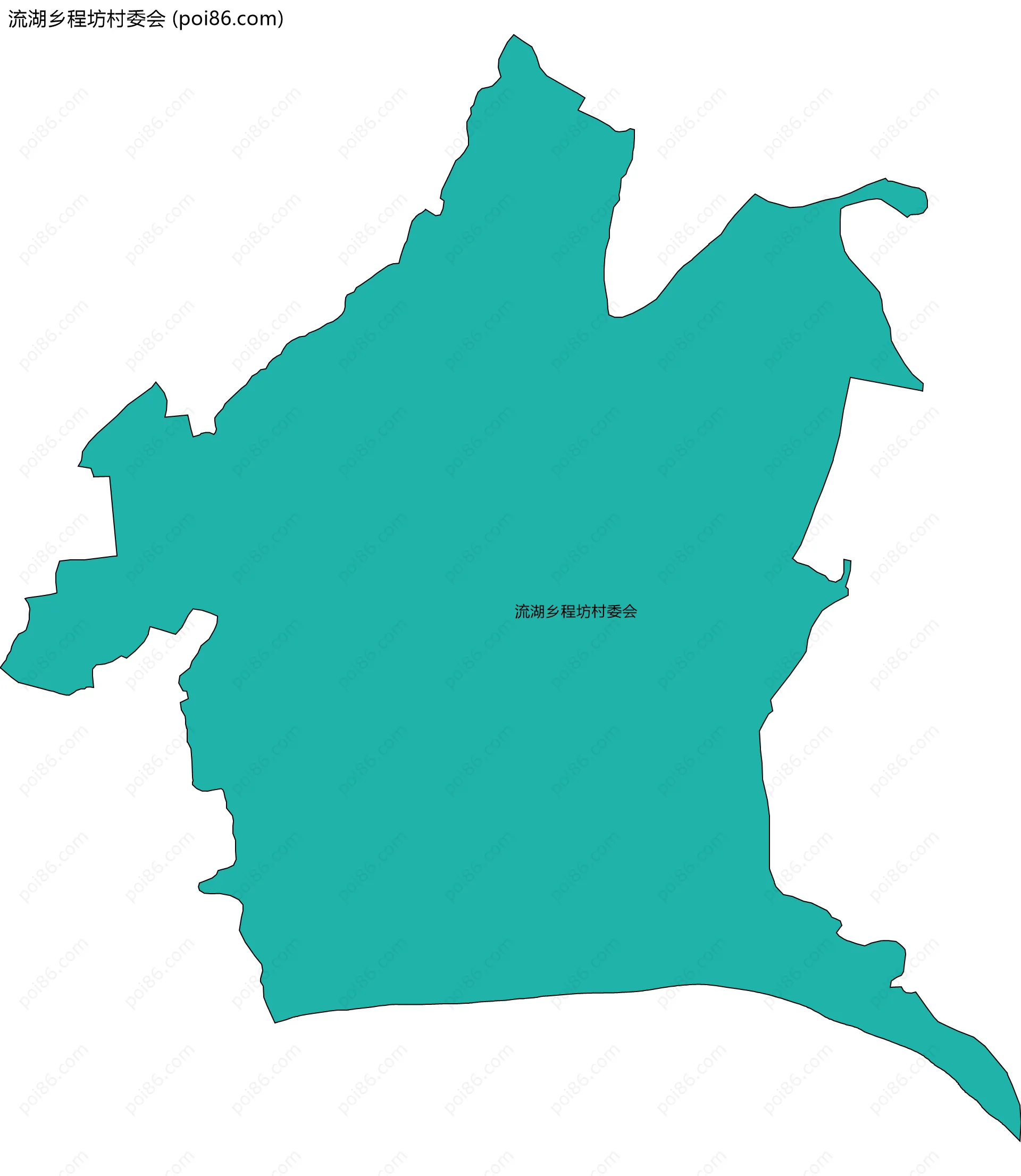 流湖乡程坊村委会边界地图