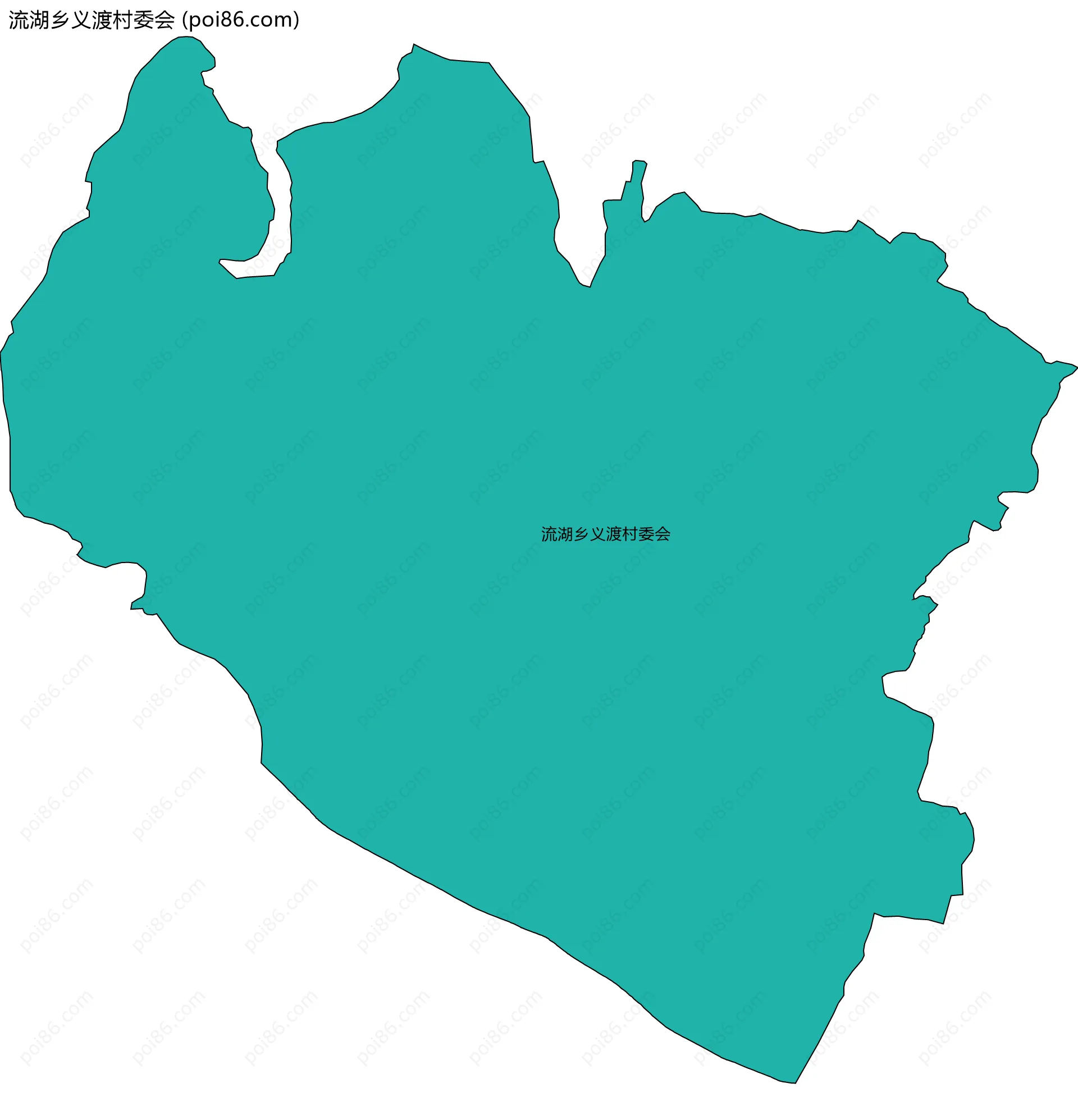流湖乡义渡村委会边界地图