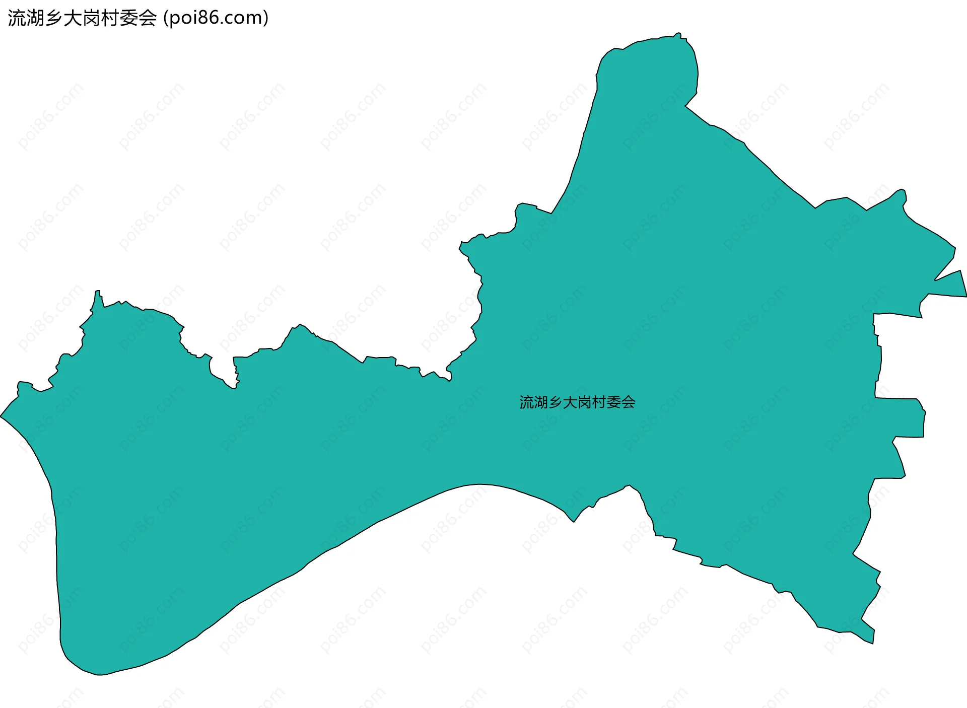流湖乡大岗村委会边界地图