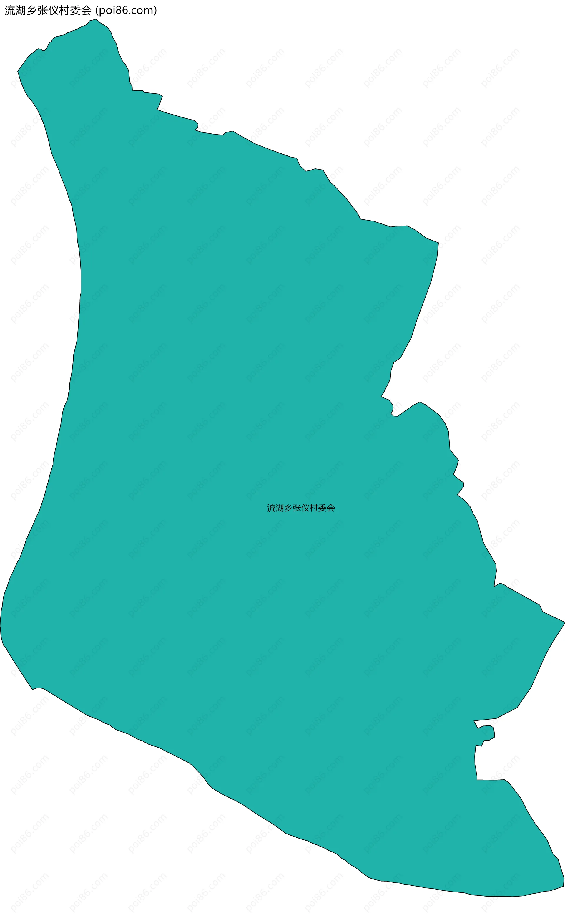 流湖乡张仪村委会边界地图