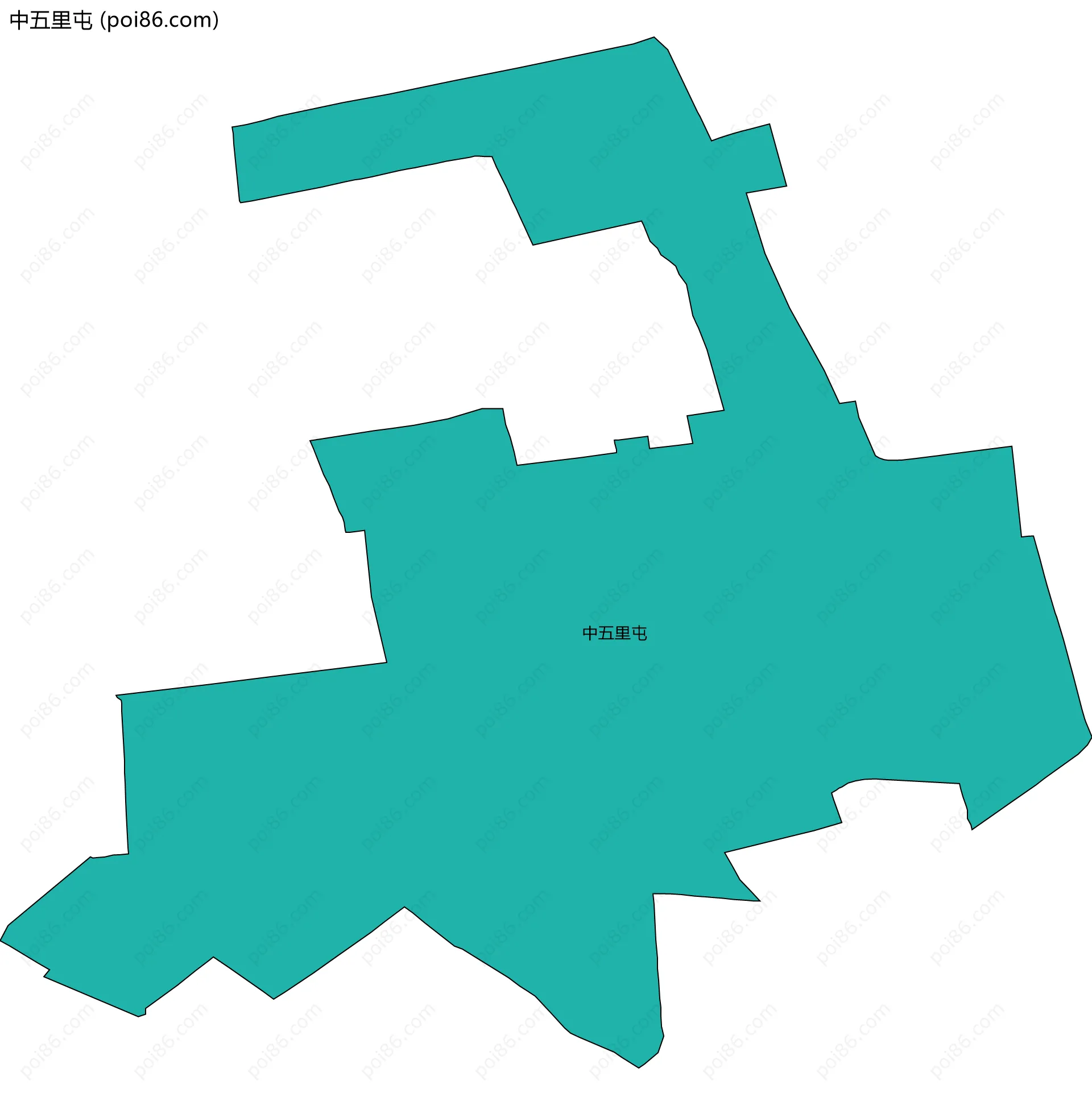 中五里屯边界地图