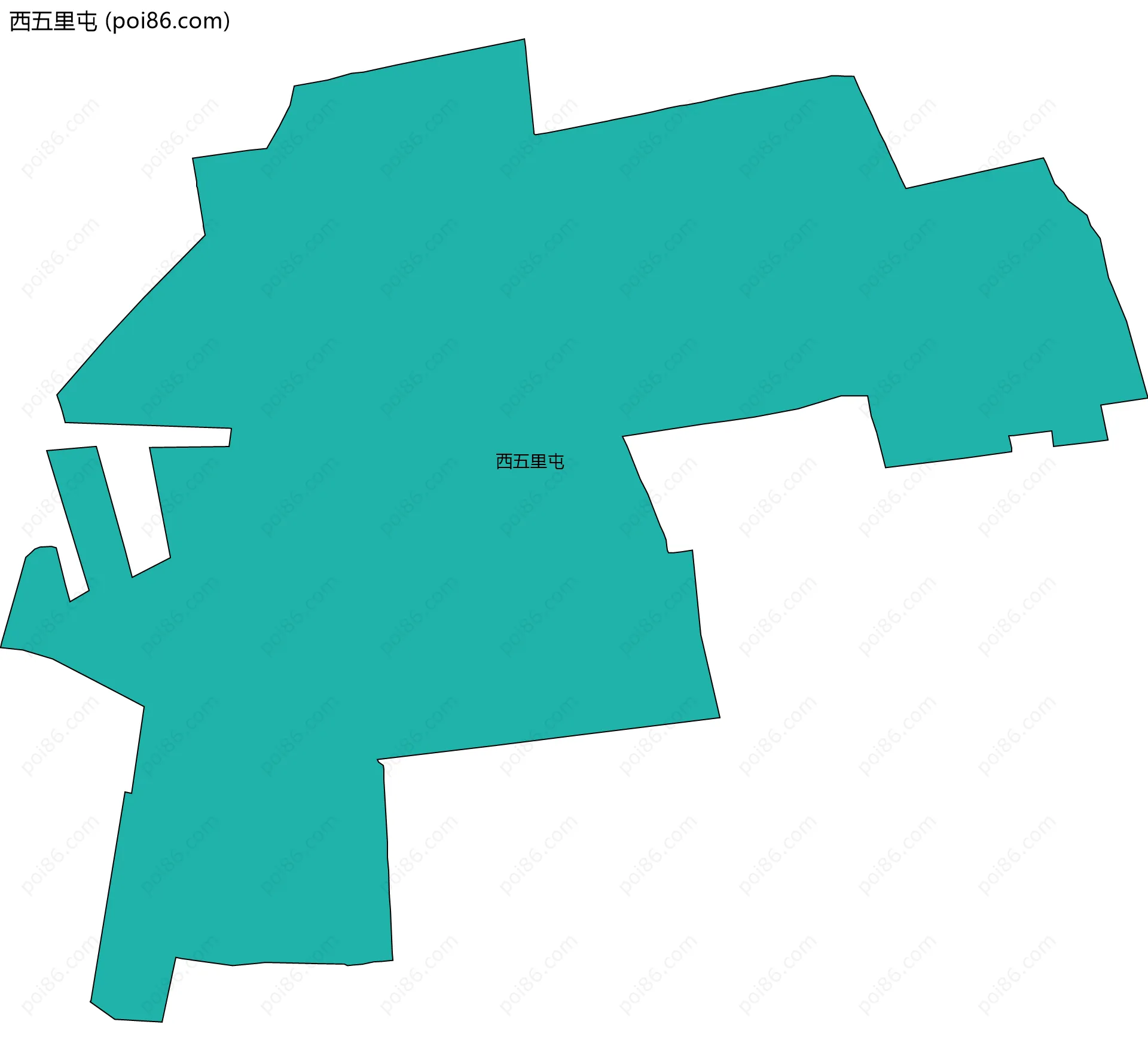 西五里屯边界地图