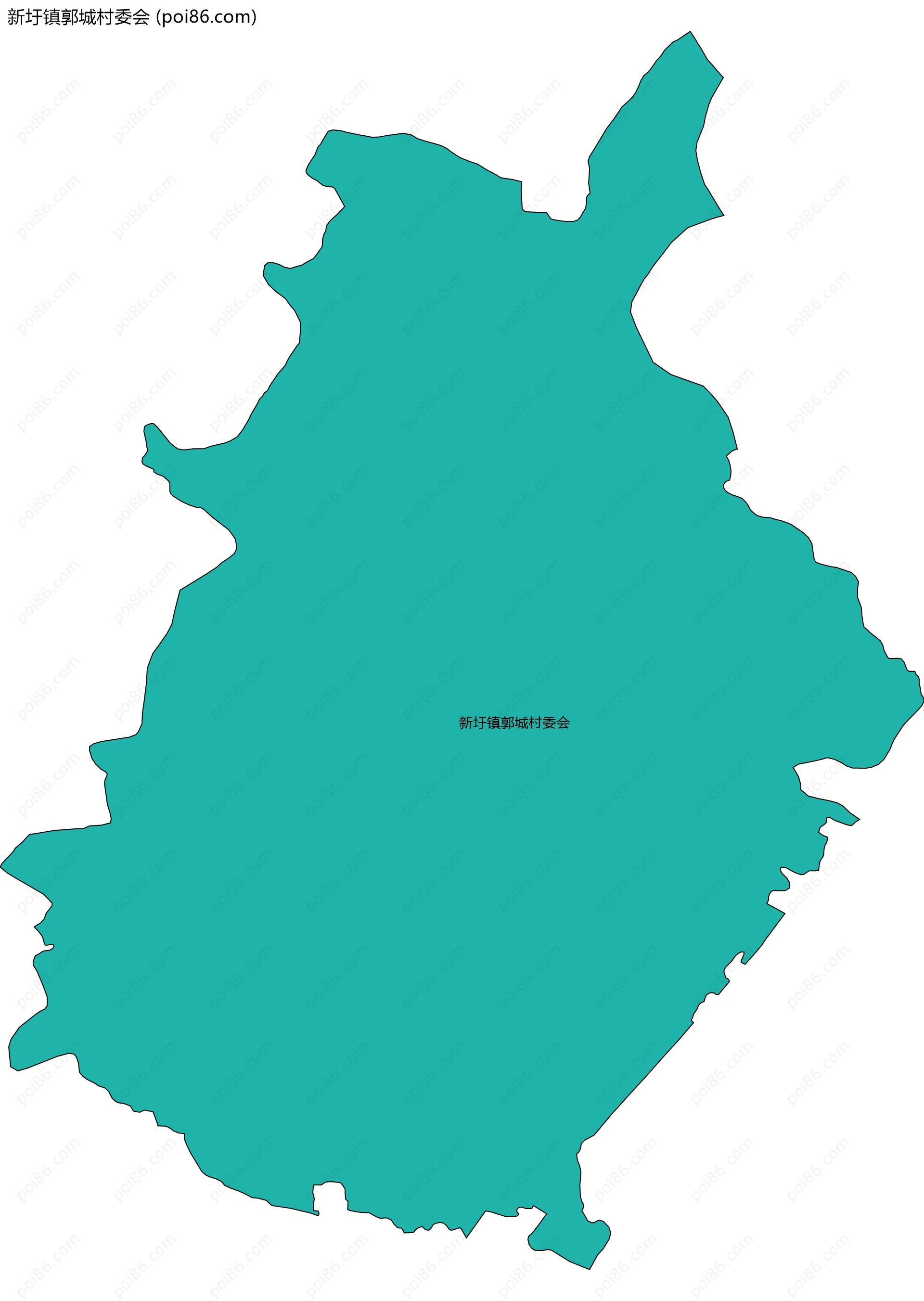 新圩镇郭城村委会边界地图