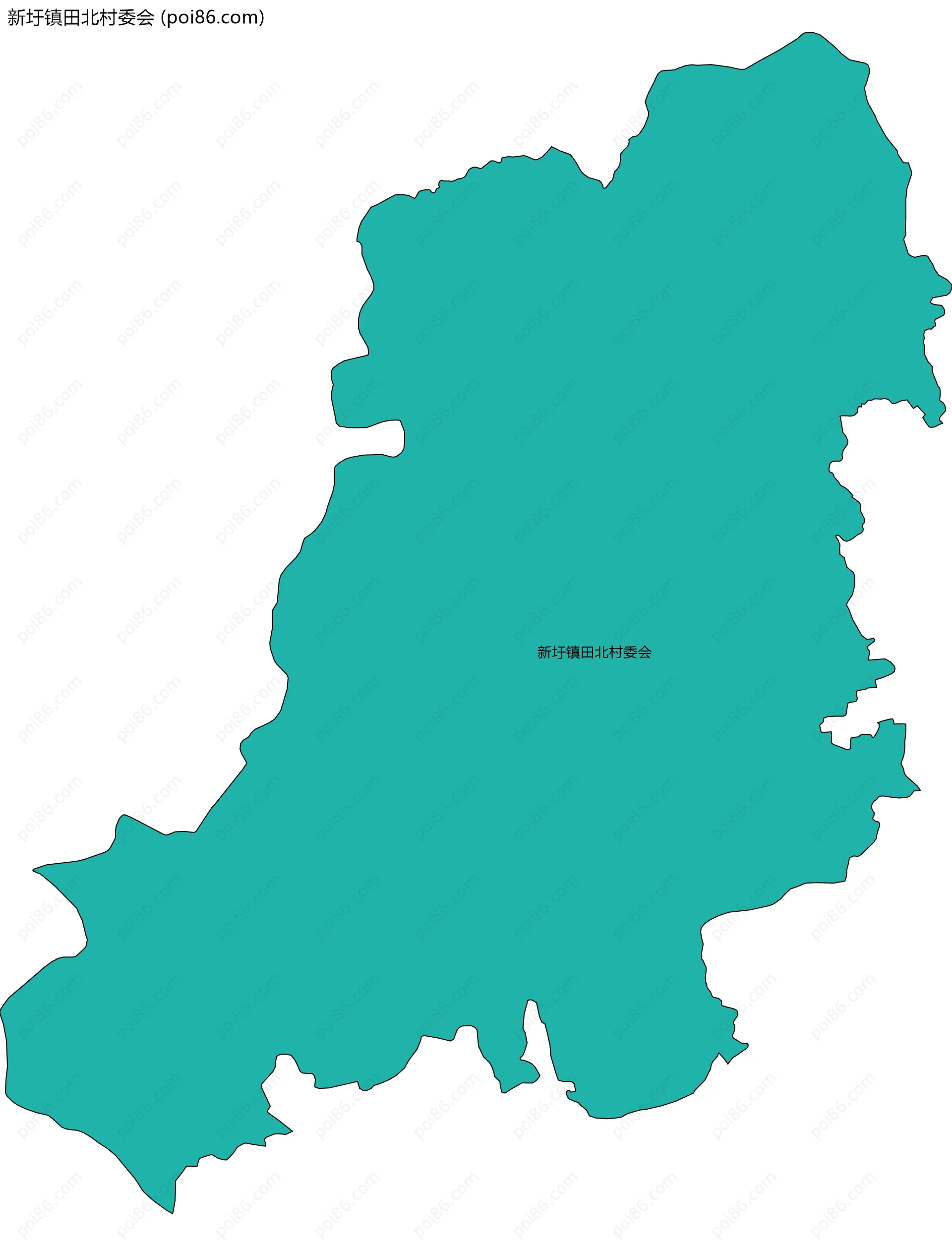 新圩镇田北村委会边界地图