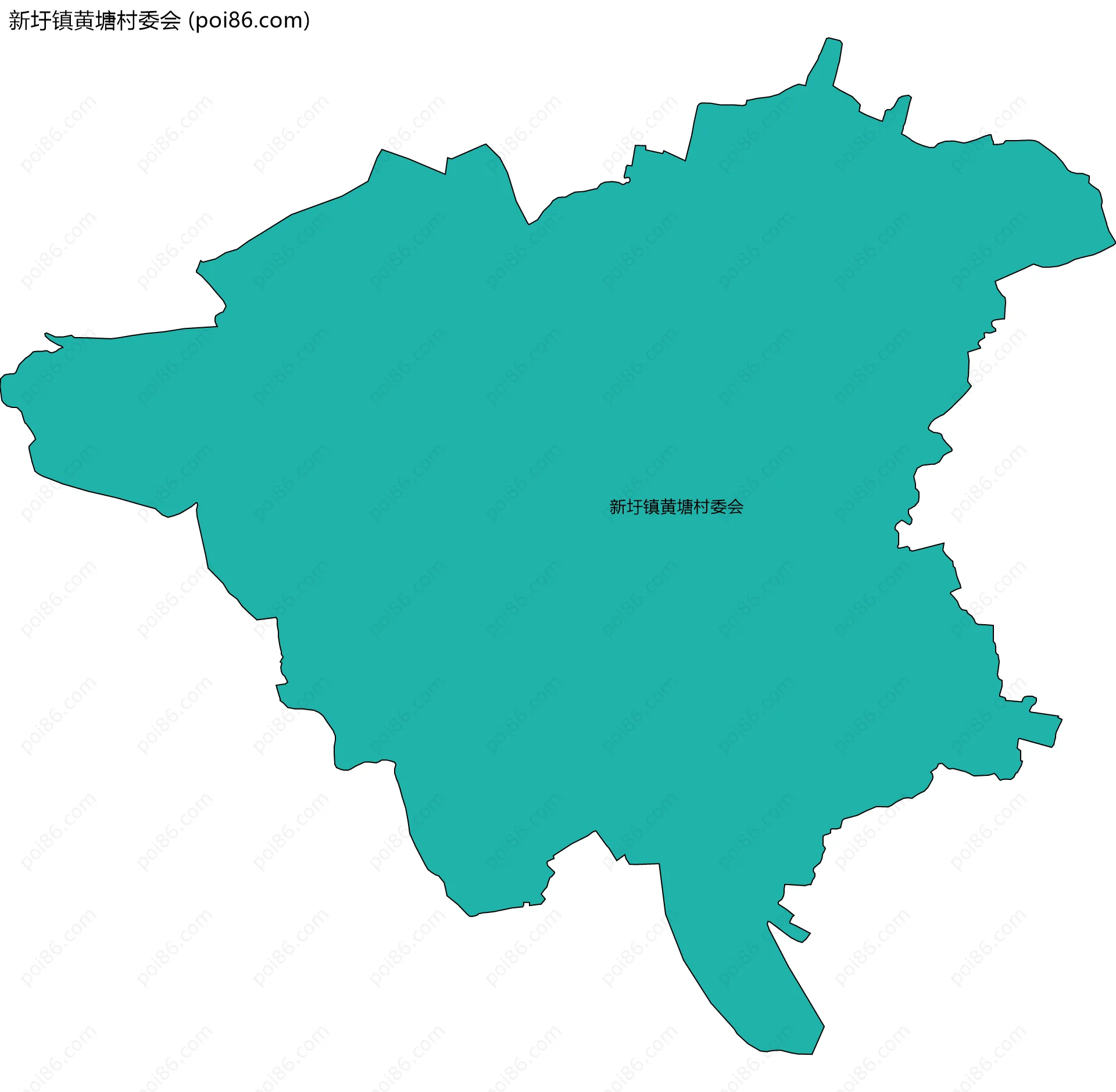 新圩镇黄塘村委会边界地图