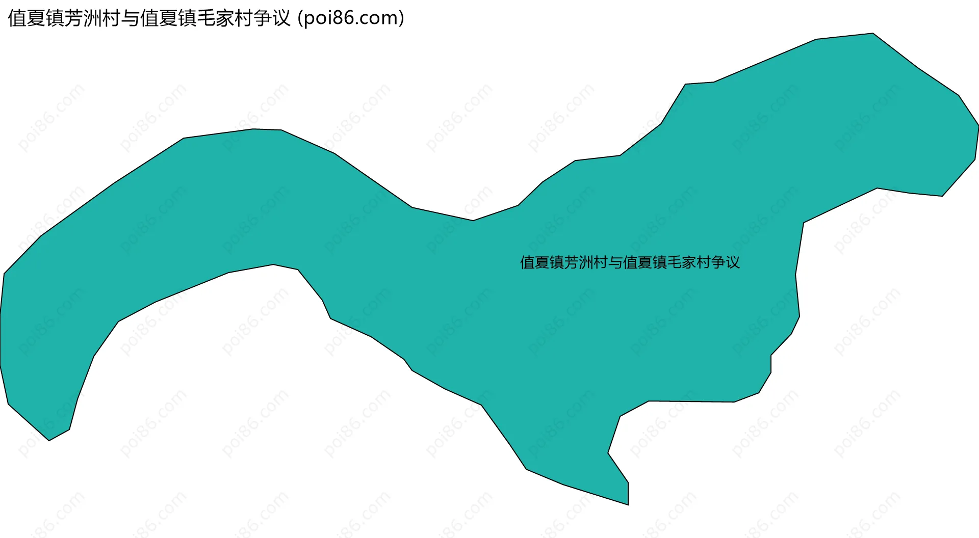 值夏镇芳洲村与值夏镇毛家村争议边界地图