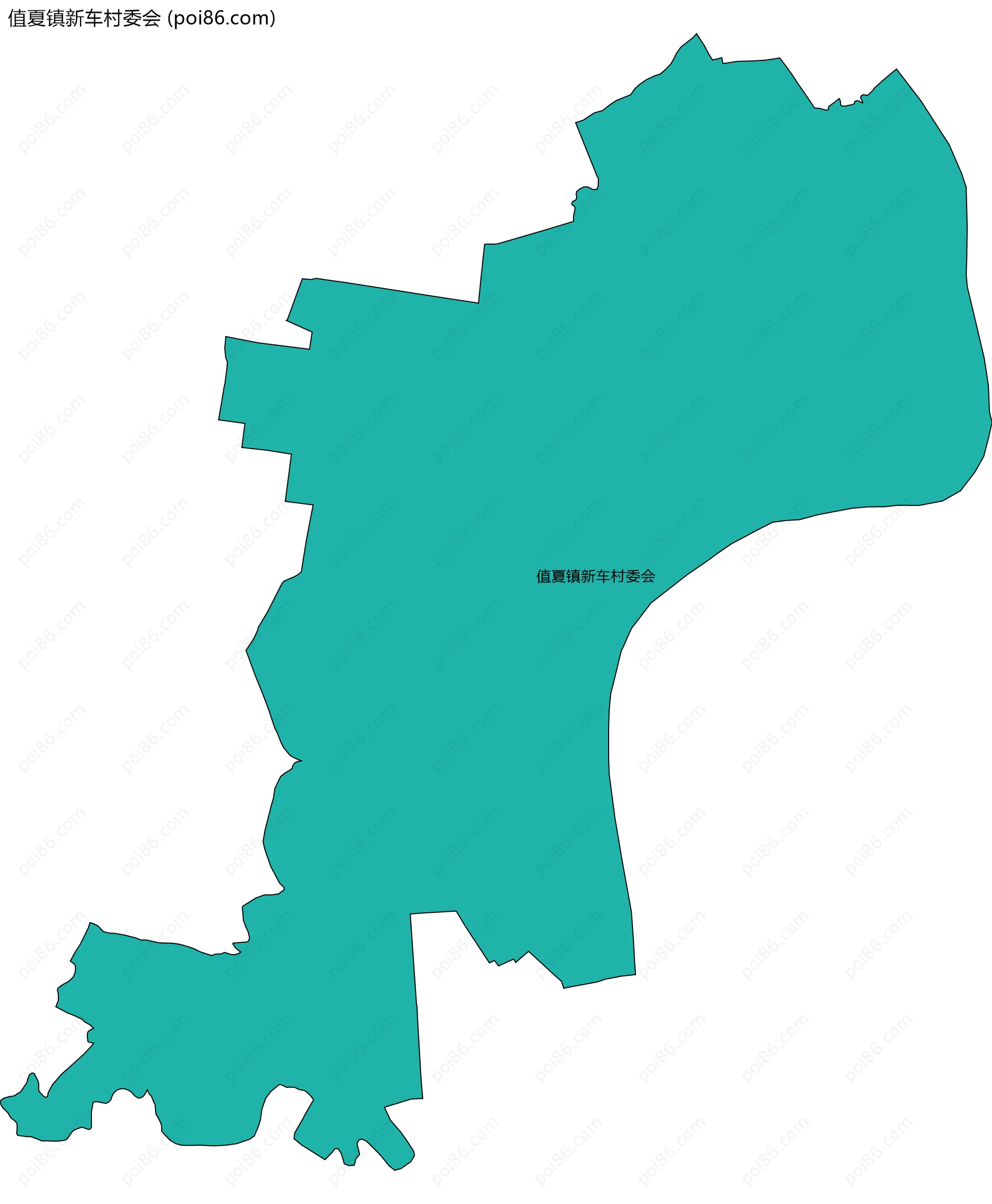值夏镇新车村委会边界地图