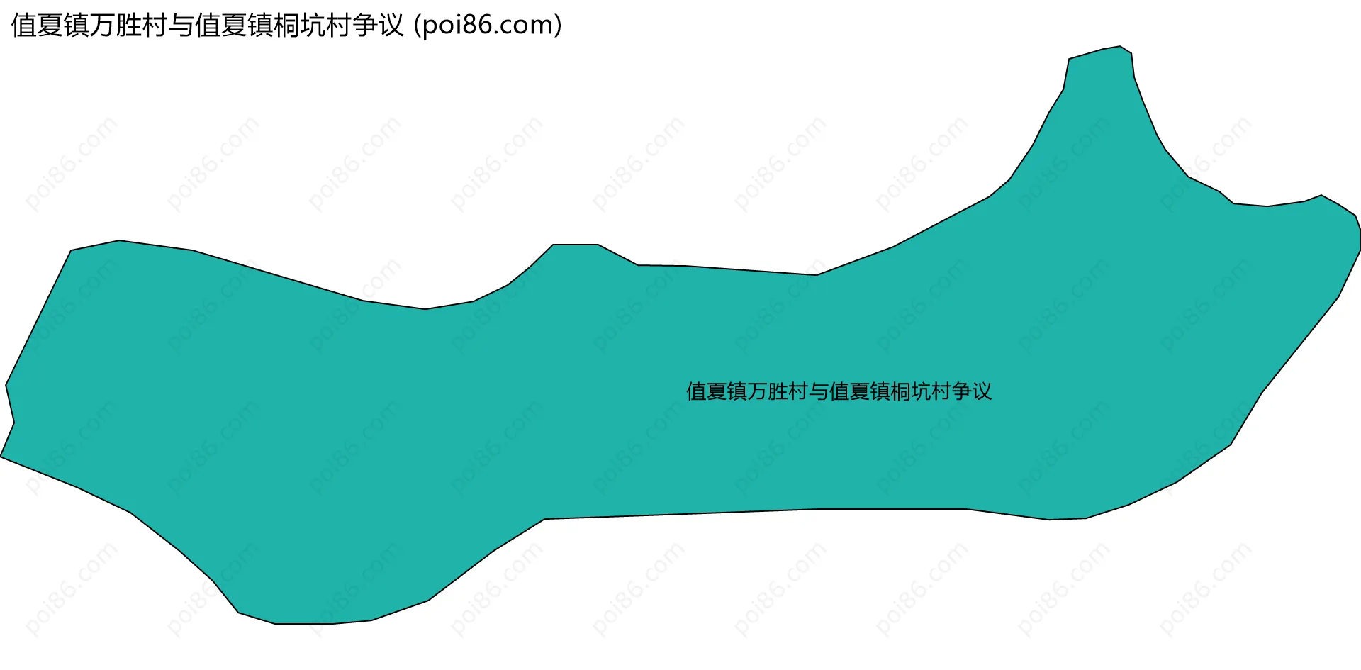 值夏镇万胜村与值夏镇桐坑村争议边界地图