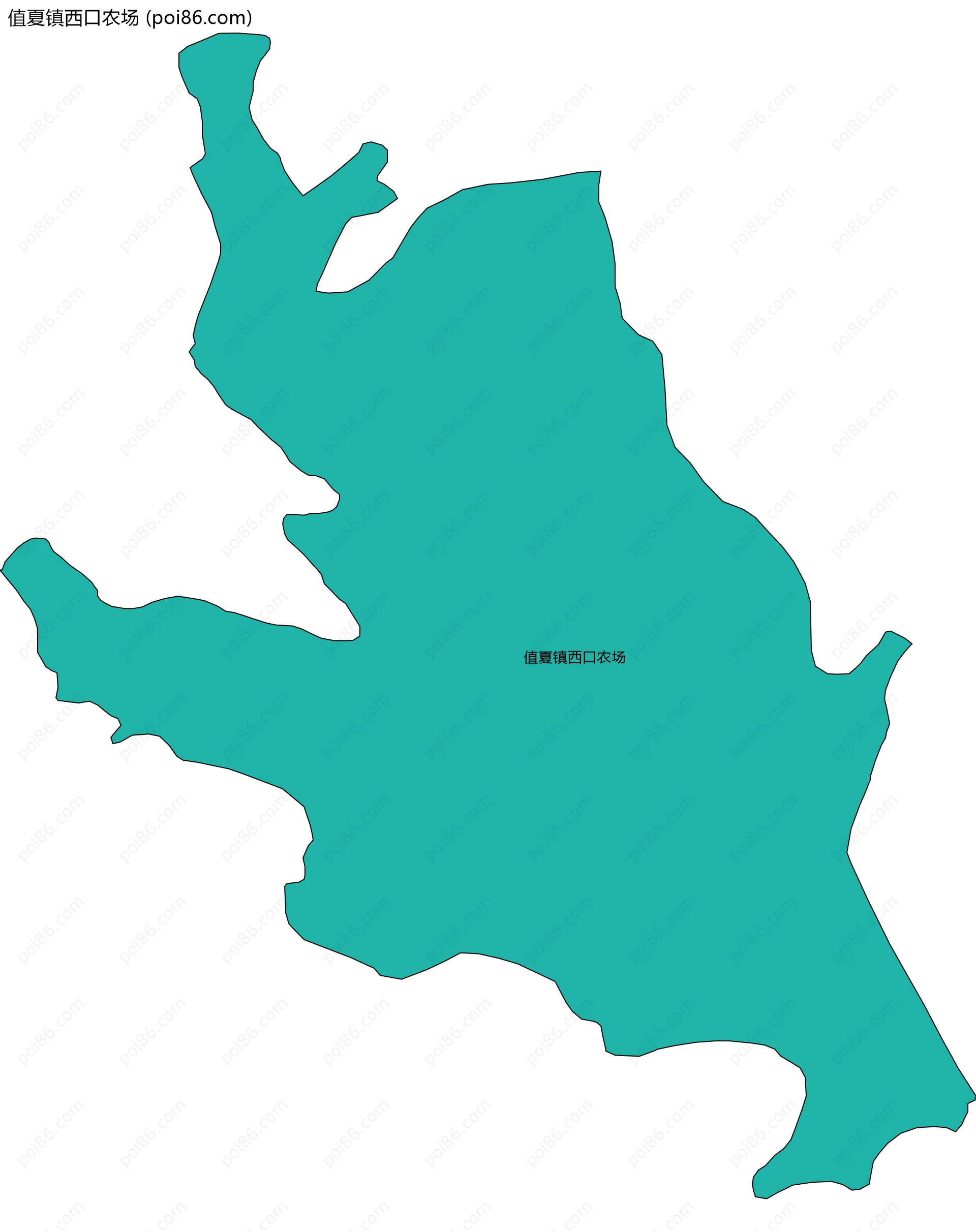 值夏镇西口农场边界地图