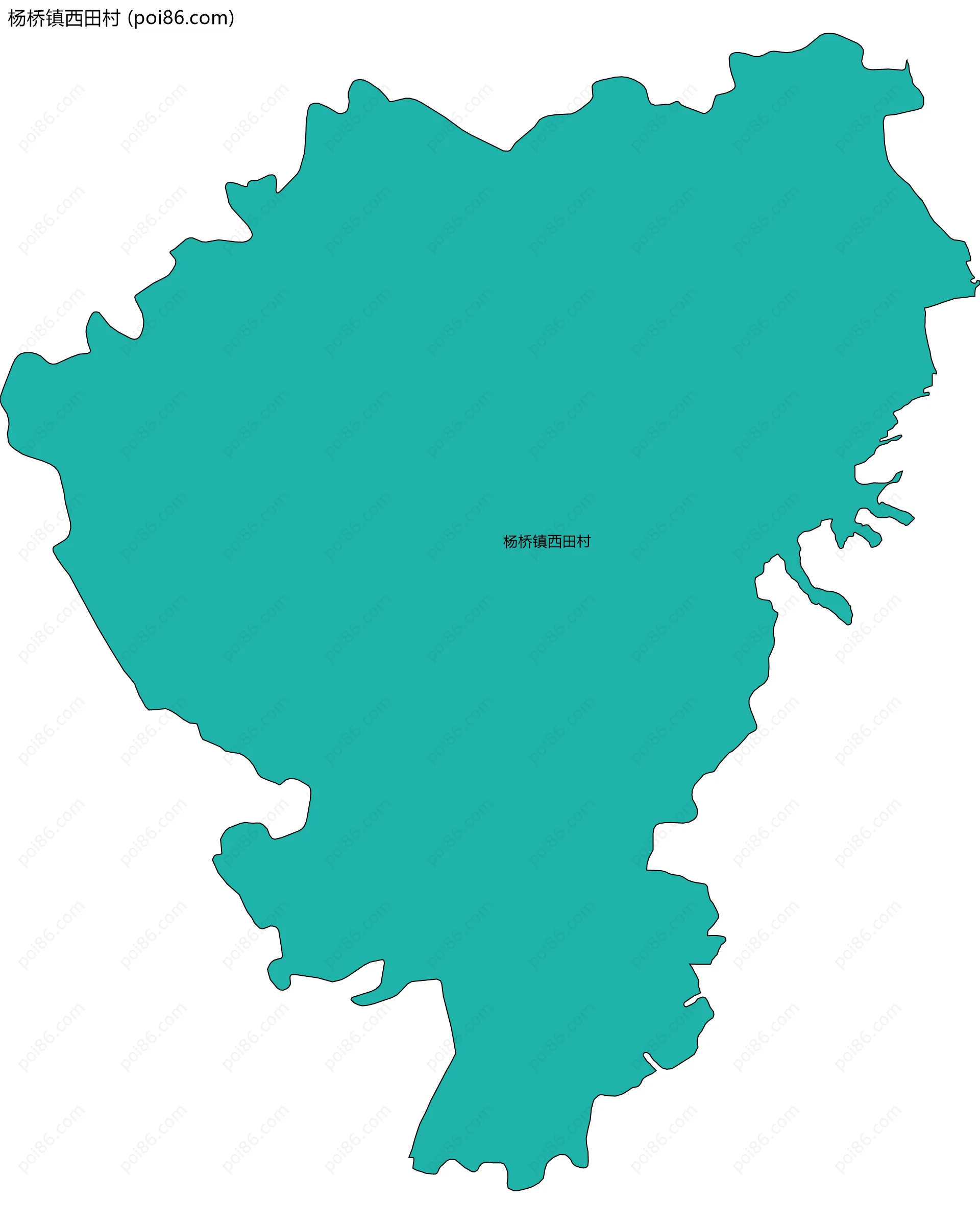 杨桥镇西田村边界地图