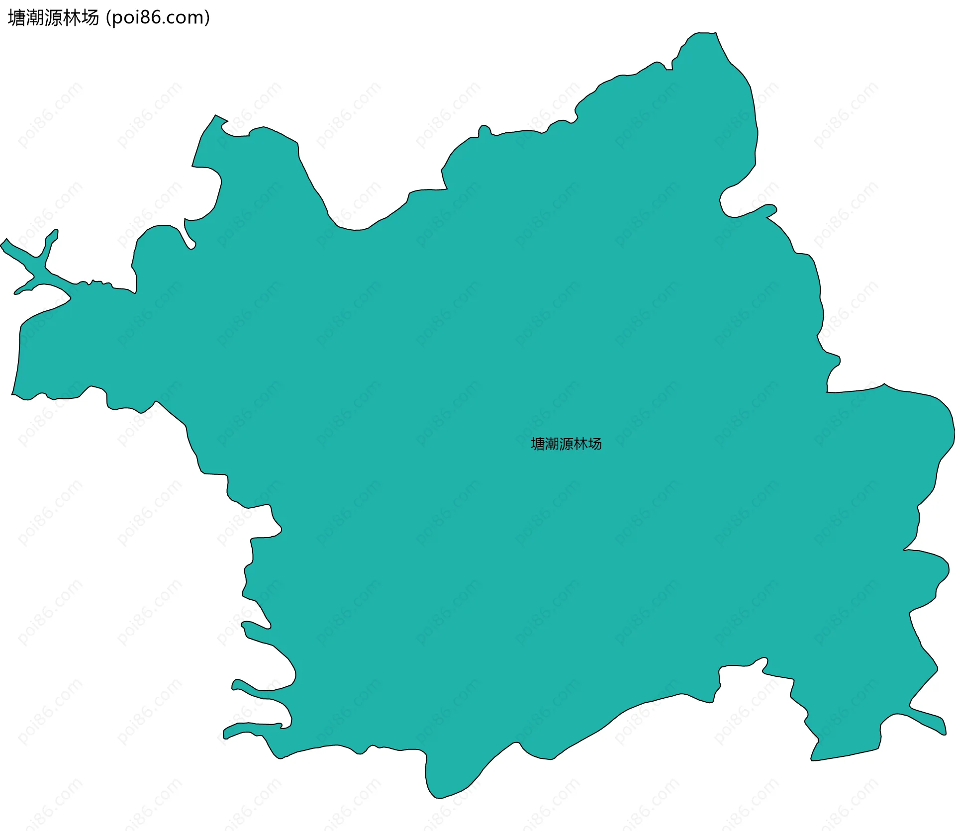 塘潮源林场边界地图(五级行政区划)
