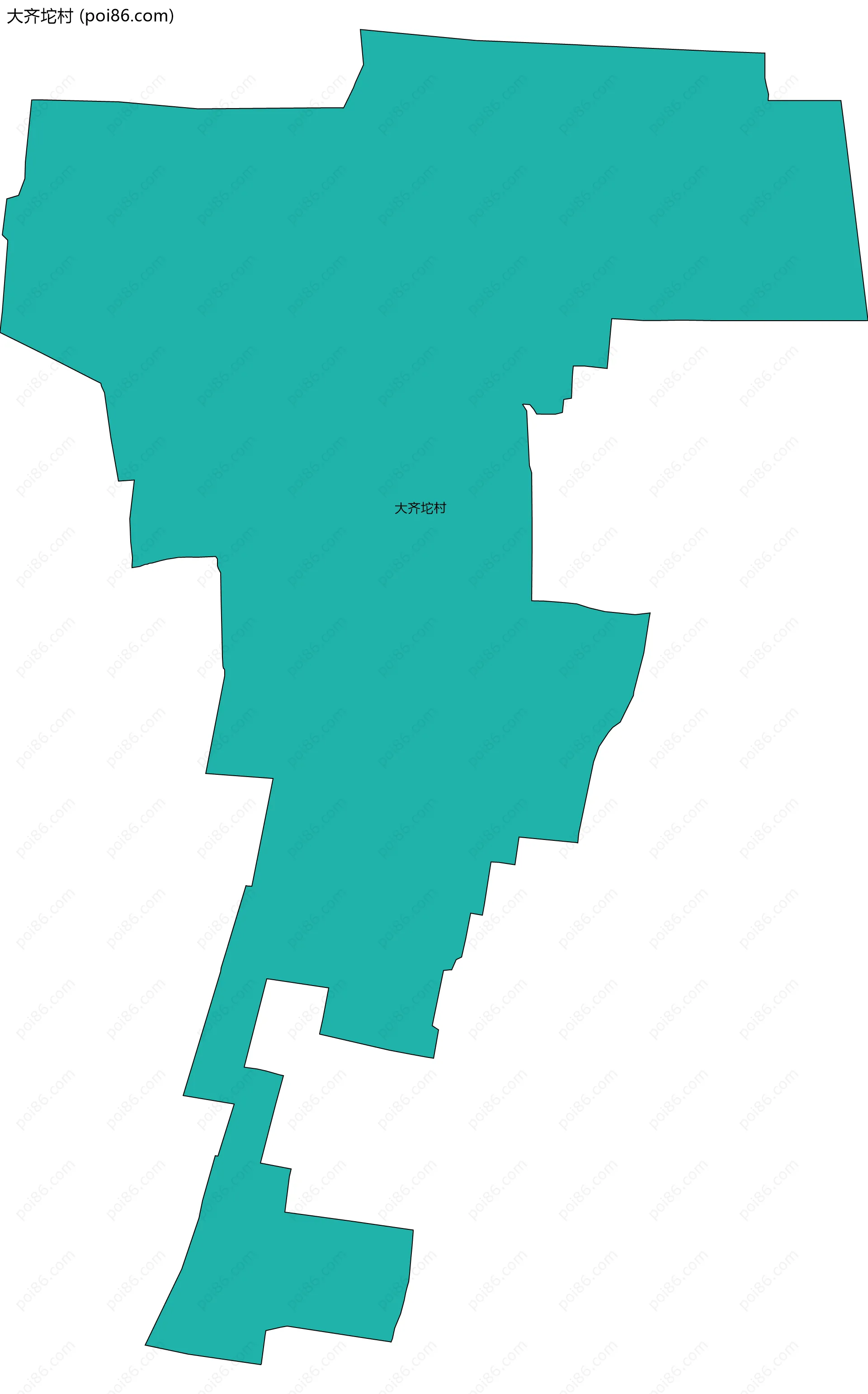 大齐坨村边界地图