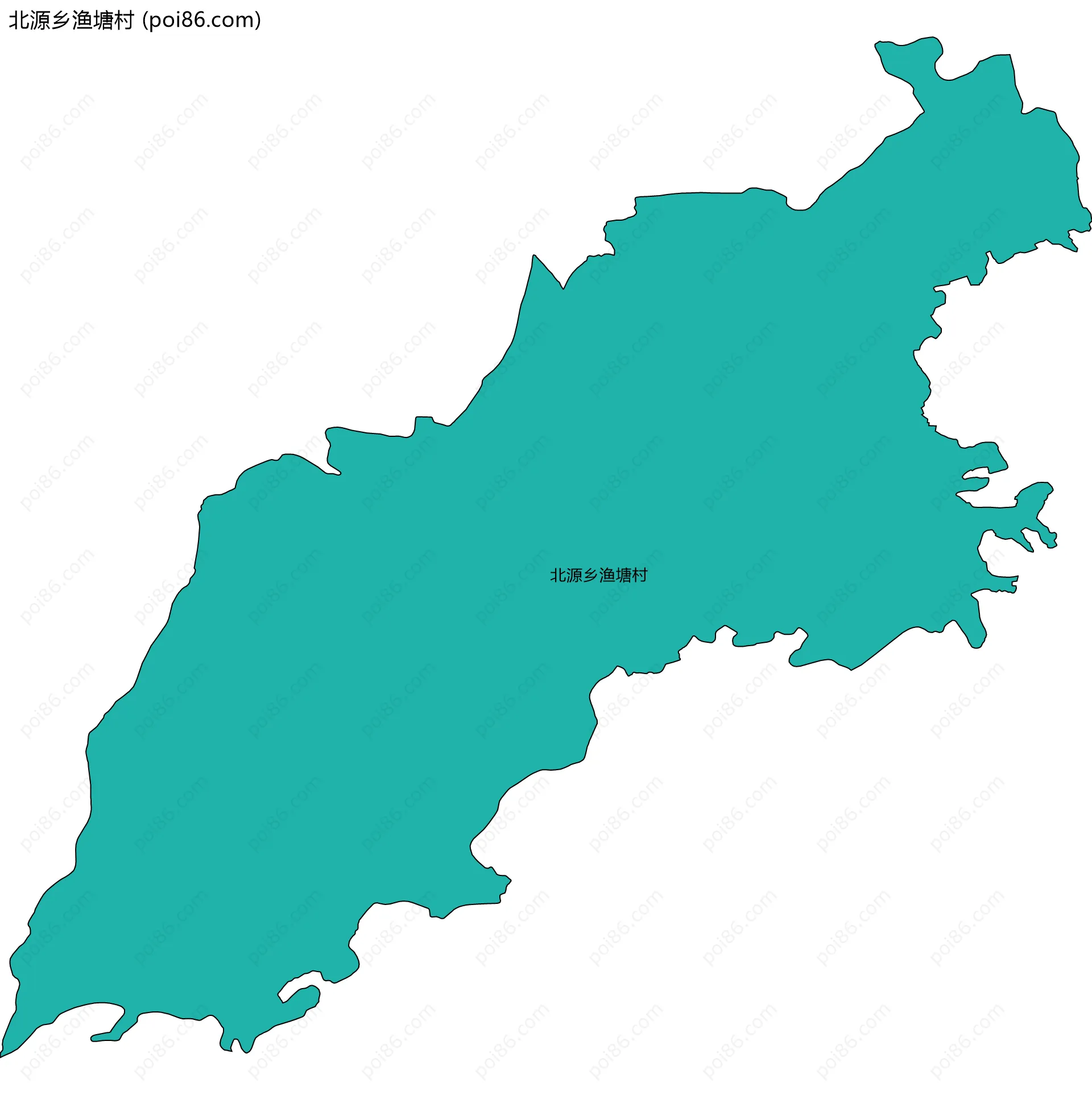 北源乡渔塘村边界地图