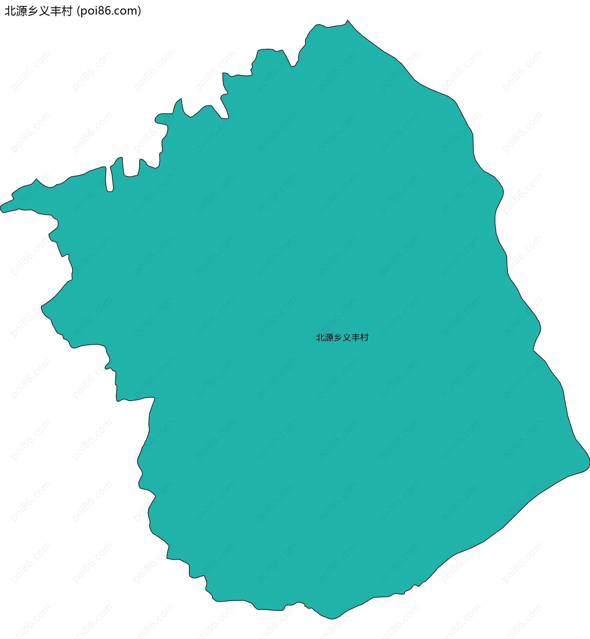 北源乡义丰村边界地图