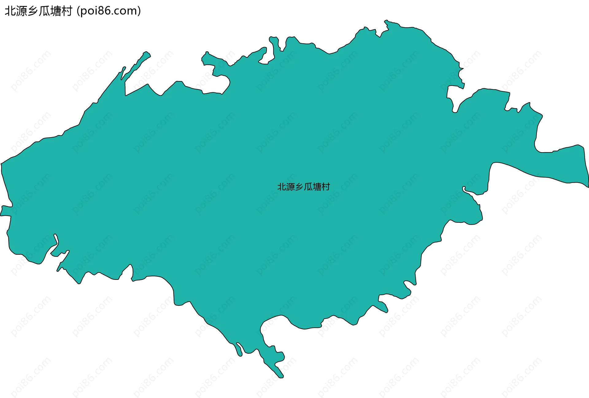 北源乡瓜塘村边界地图