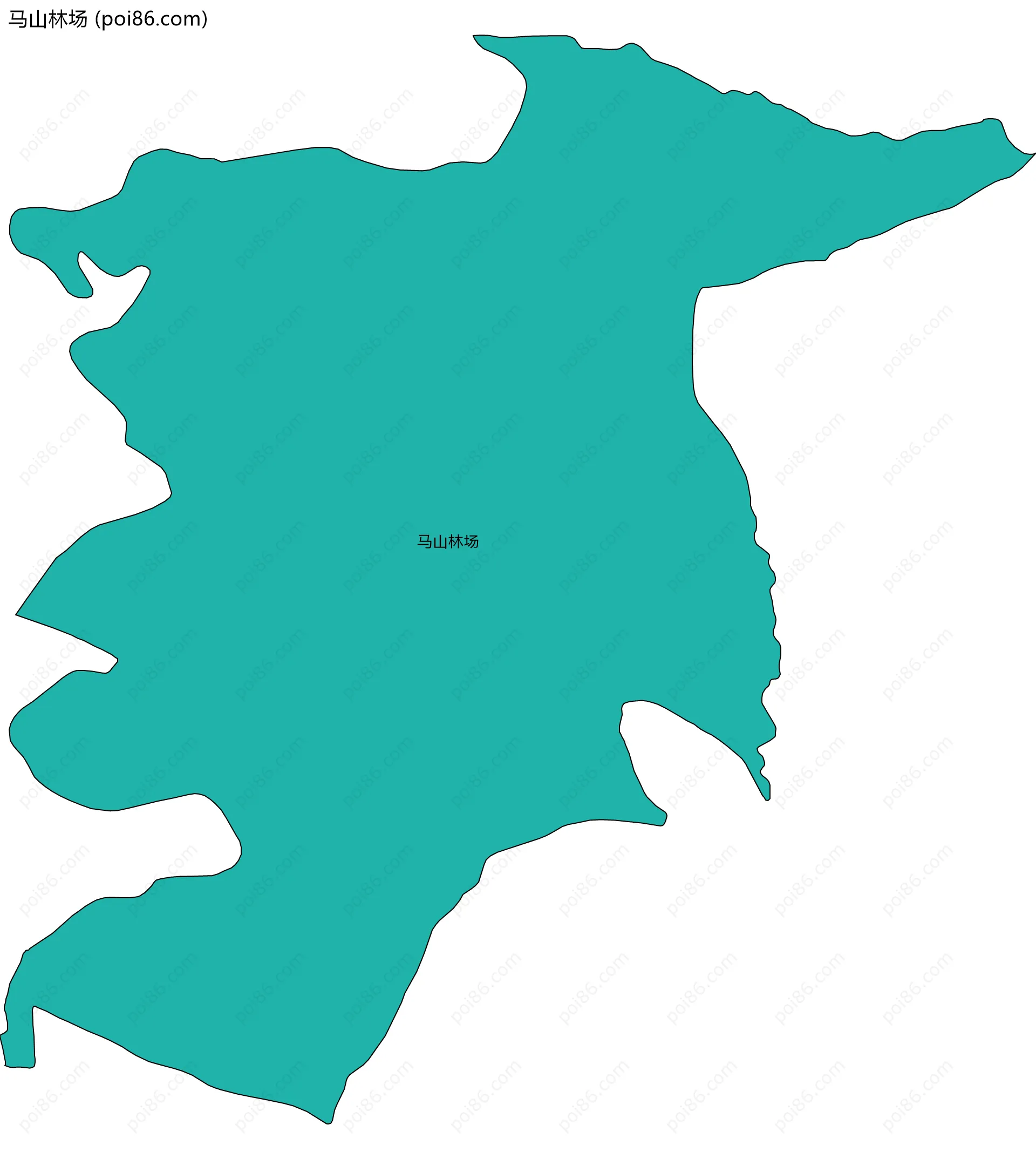 马山林场边界地图(五级行政区划)