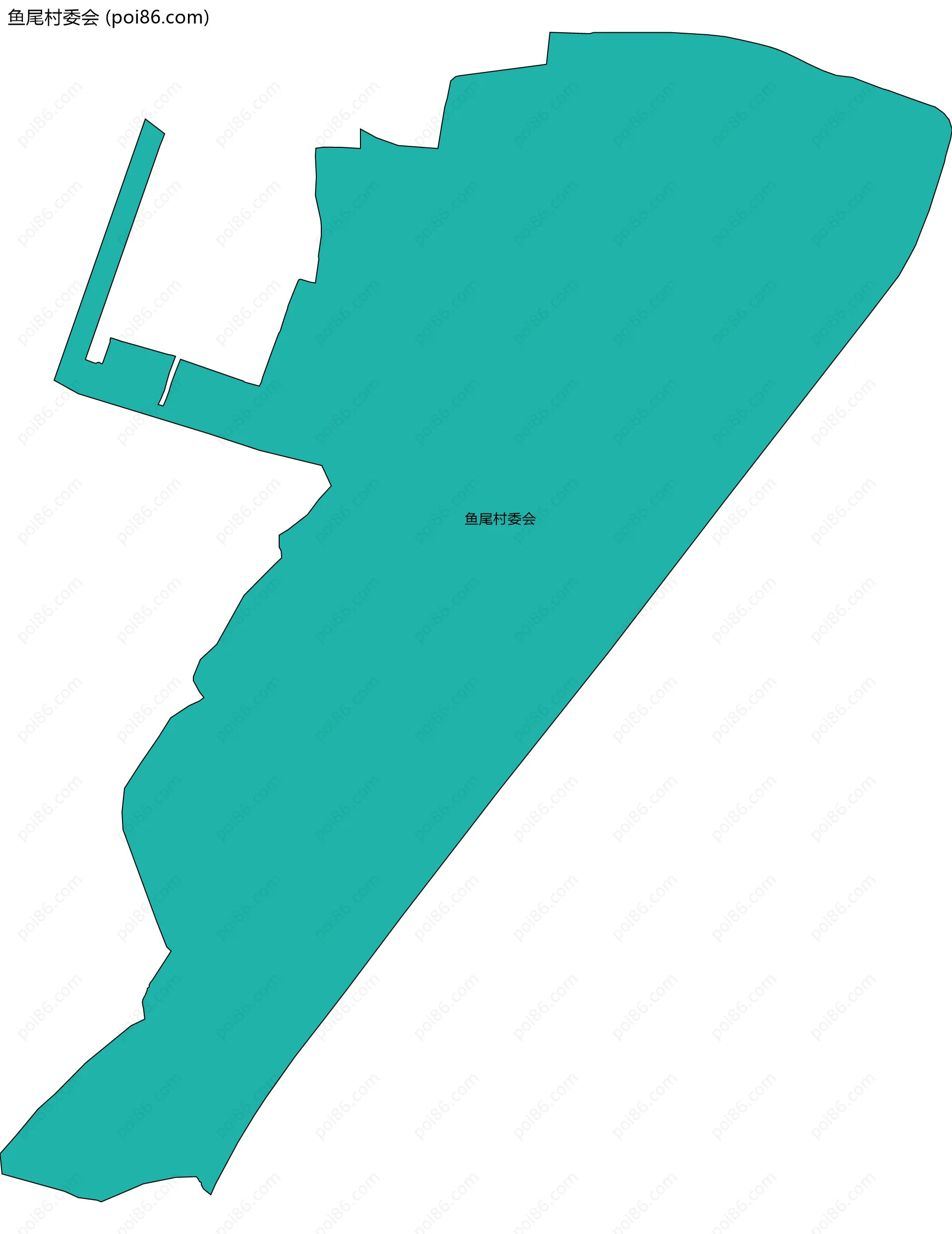 鱼尾村委会边界地图