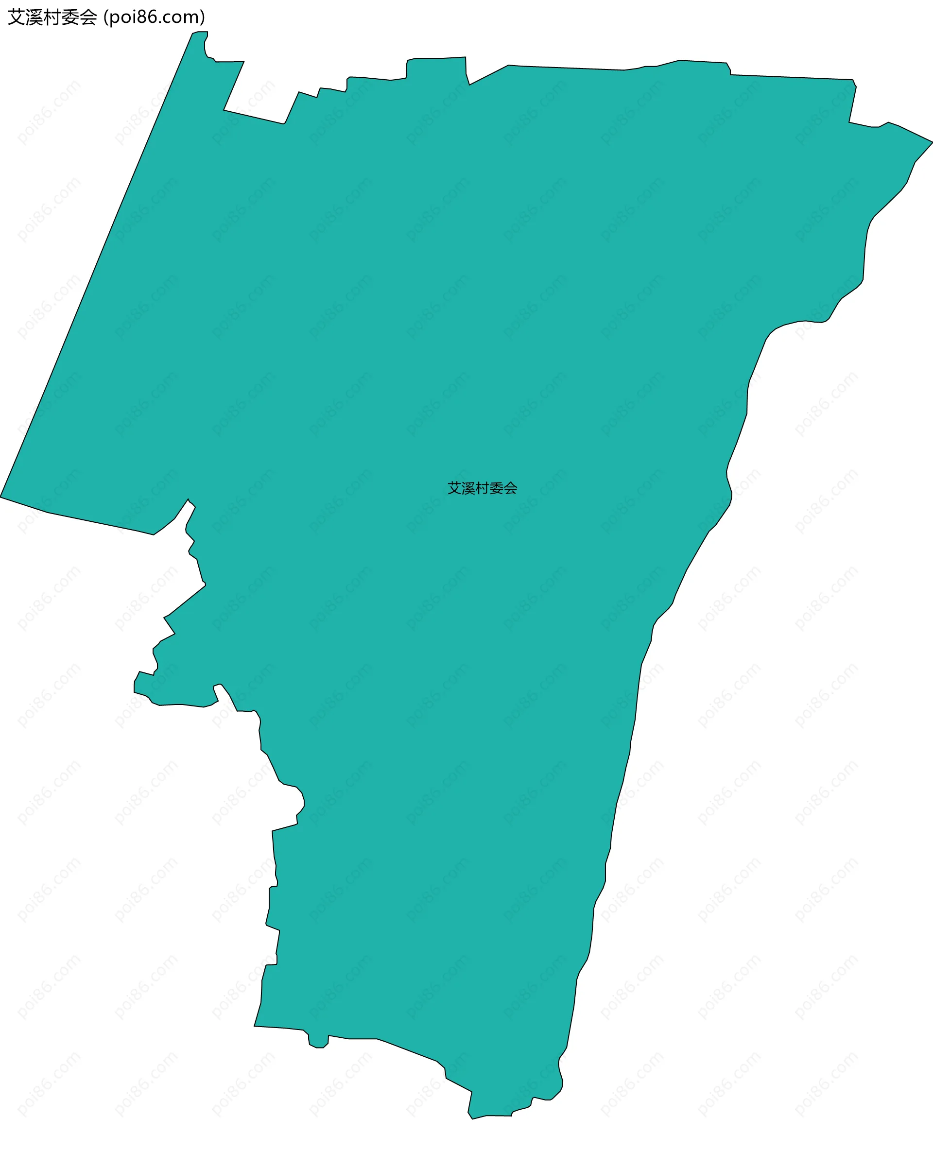 艾溪村委会边界地图