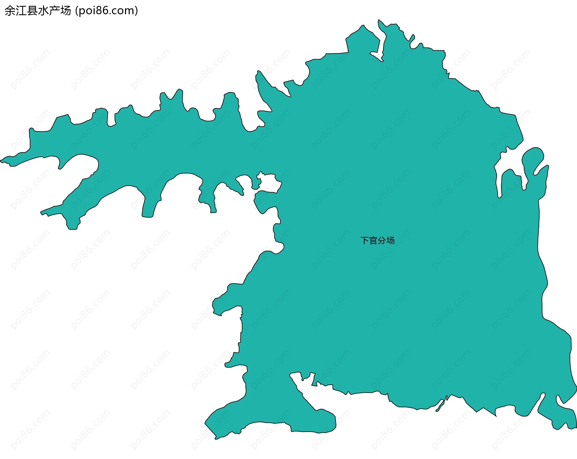 余江县水产场边界地图(五级行政区划)