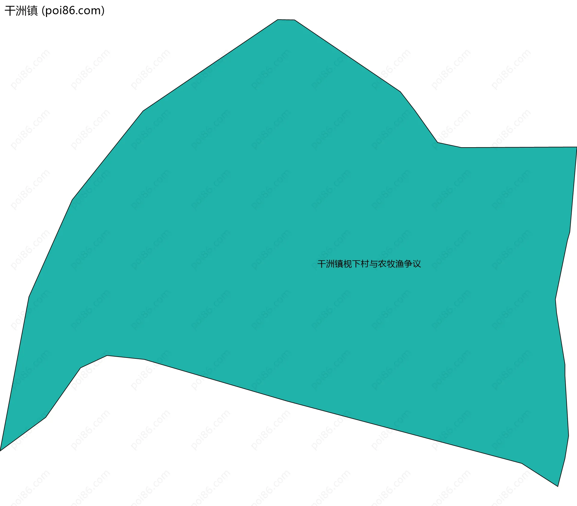 干洲镇边界地图(五级行政区划)