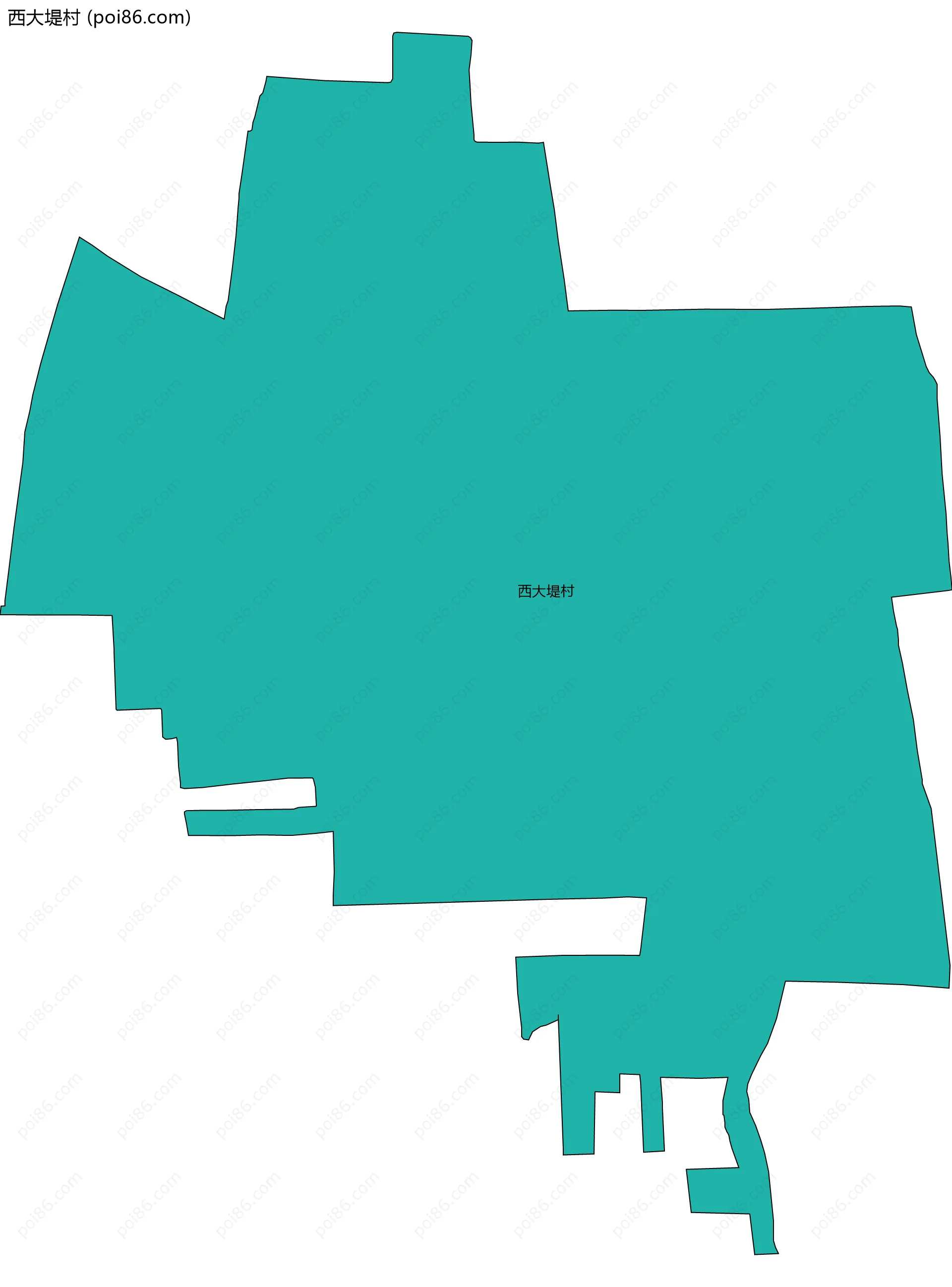西大堤村边界地图