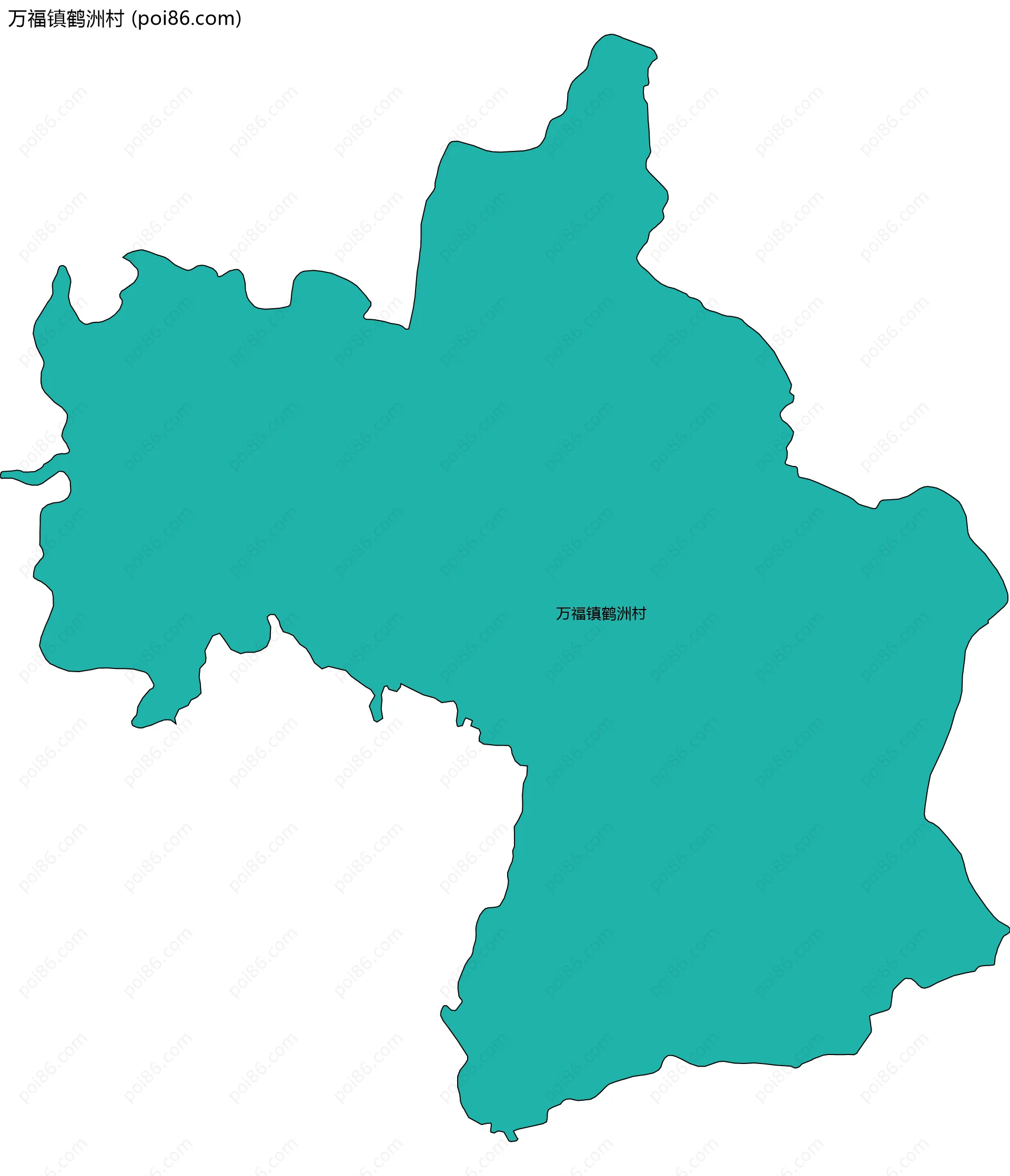 万福镇鹤洲村边界地图