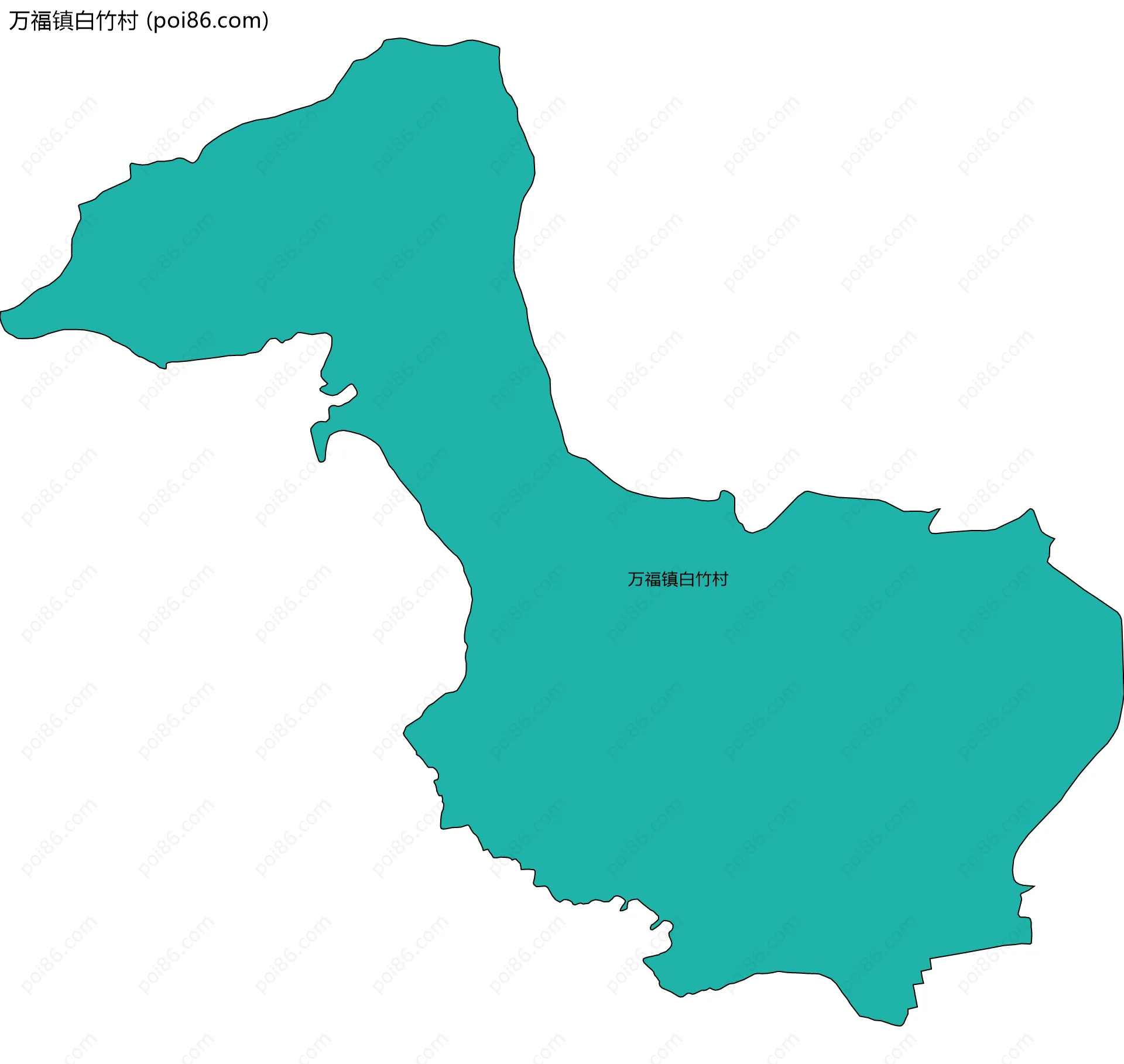 万福镇白竹村边界地图