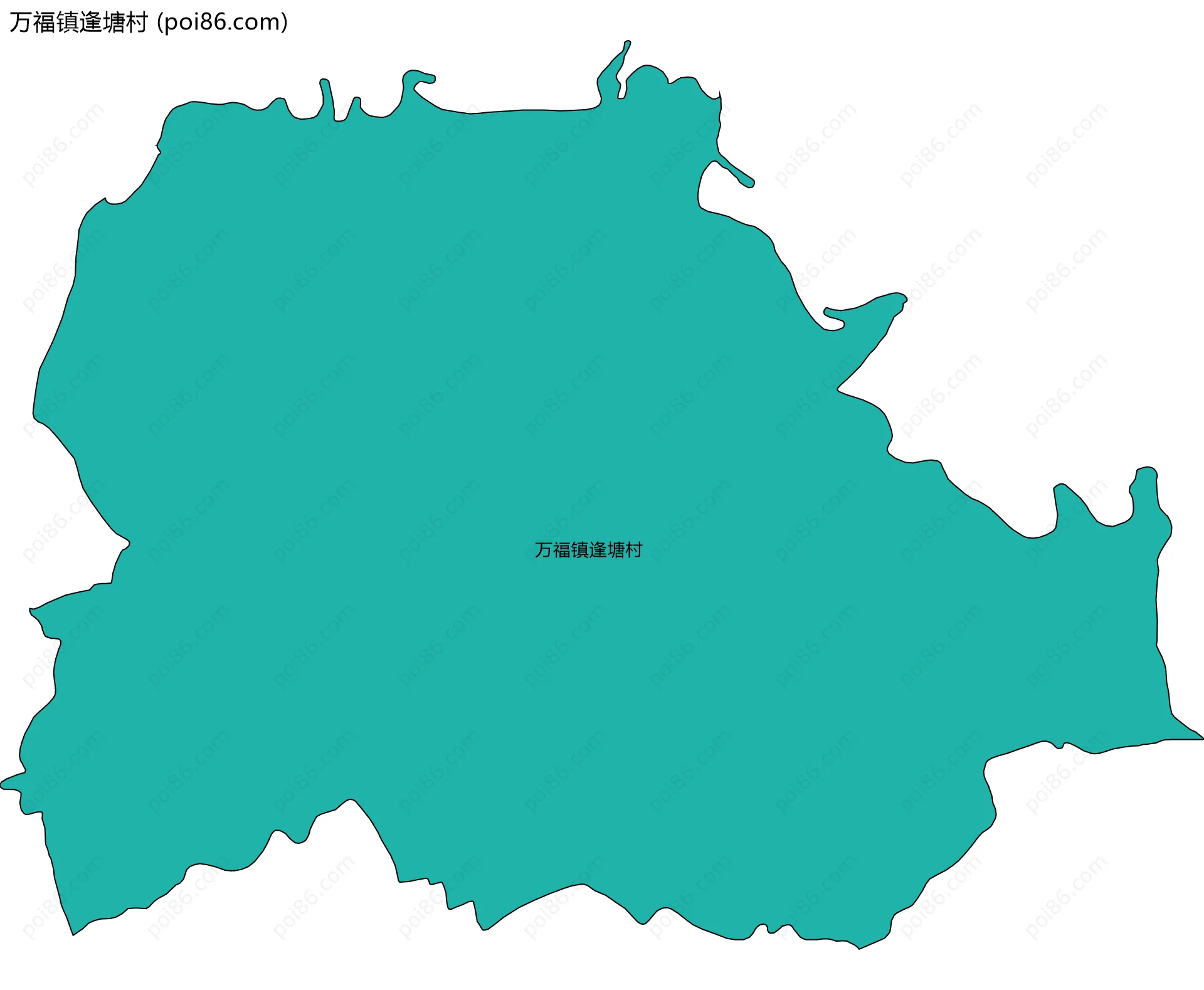 万福镇逢塘村边界地图