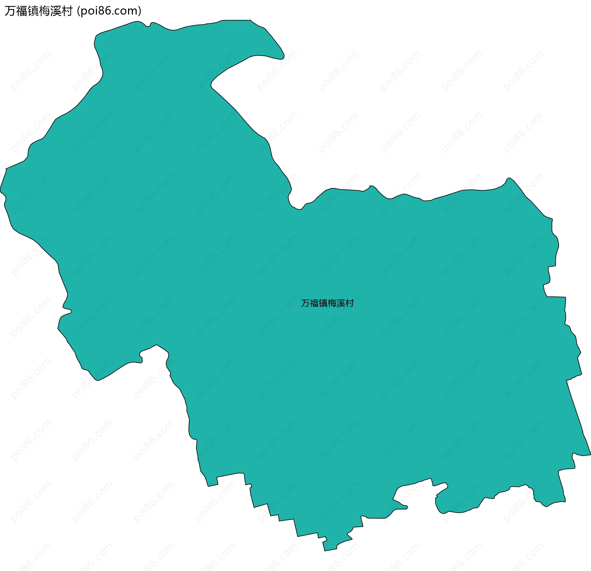 万福镇梅溪村边界地图